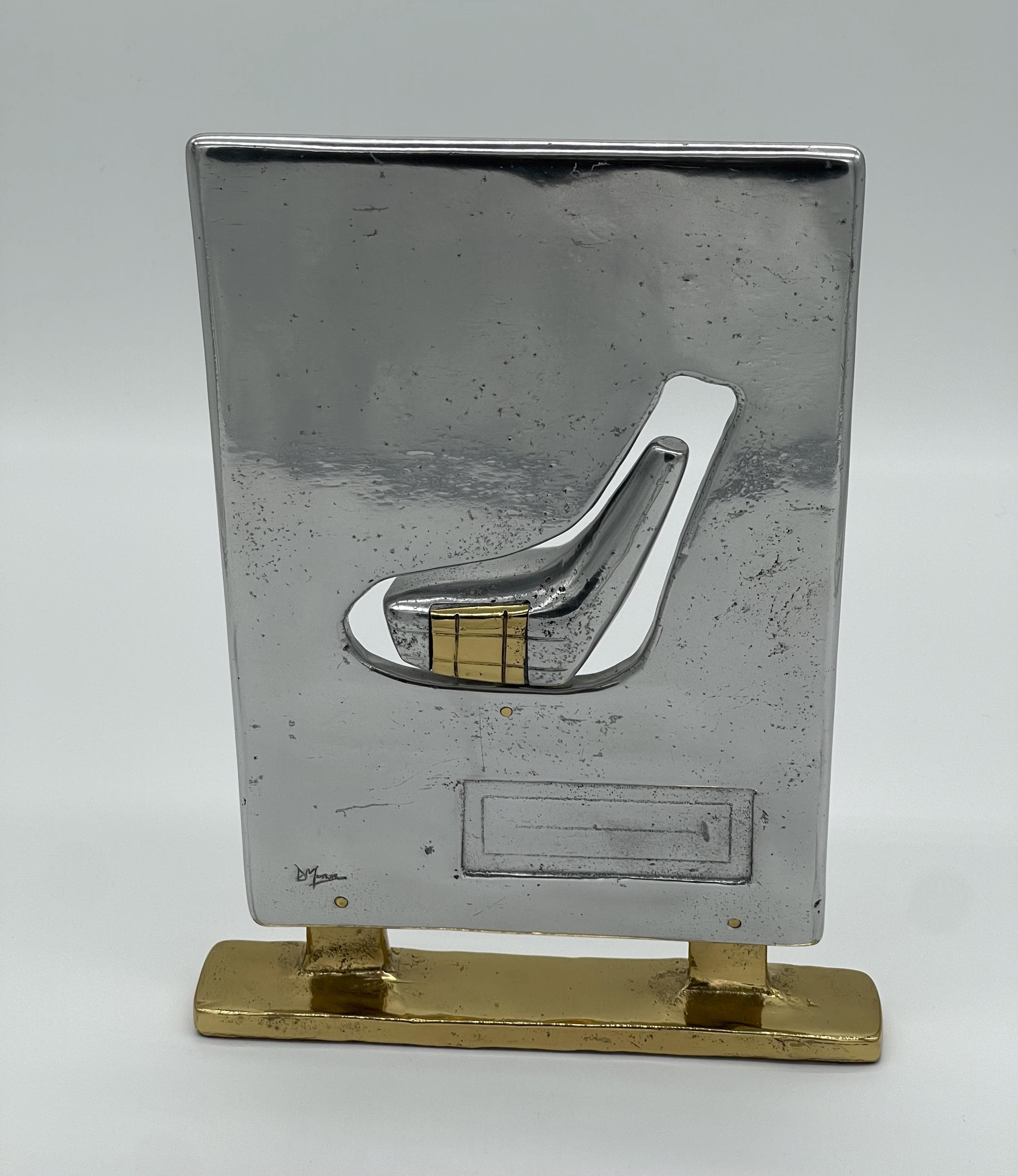 David Marshall Brutalist Golf Sculptures, Brass Aluminum Trophies, MCM Office Decor - Thumbnail 18