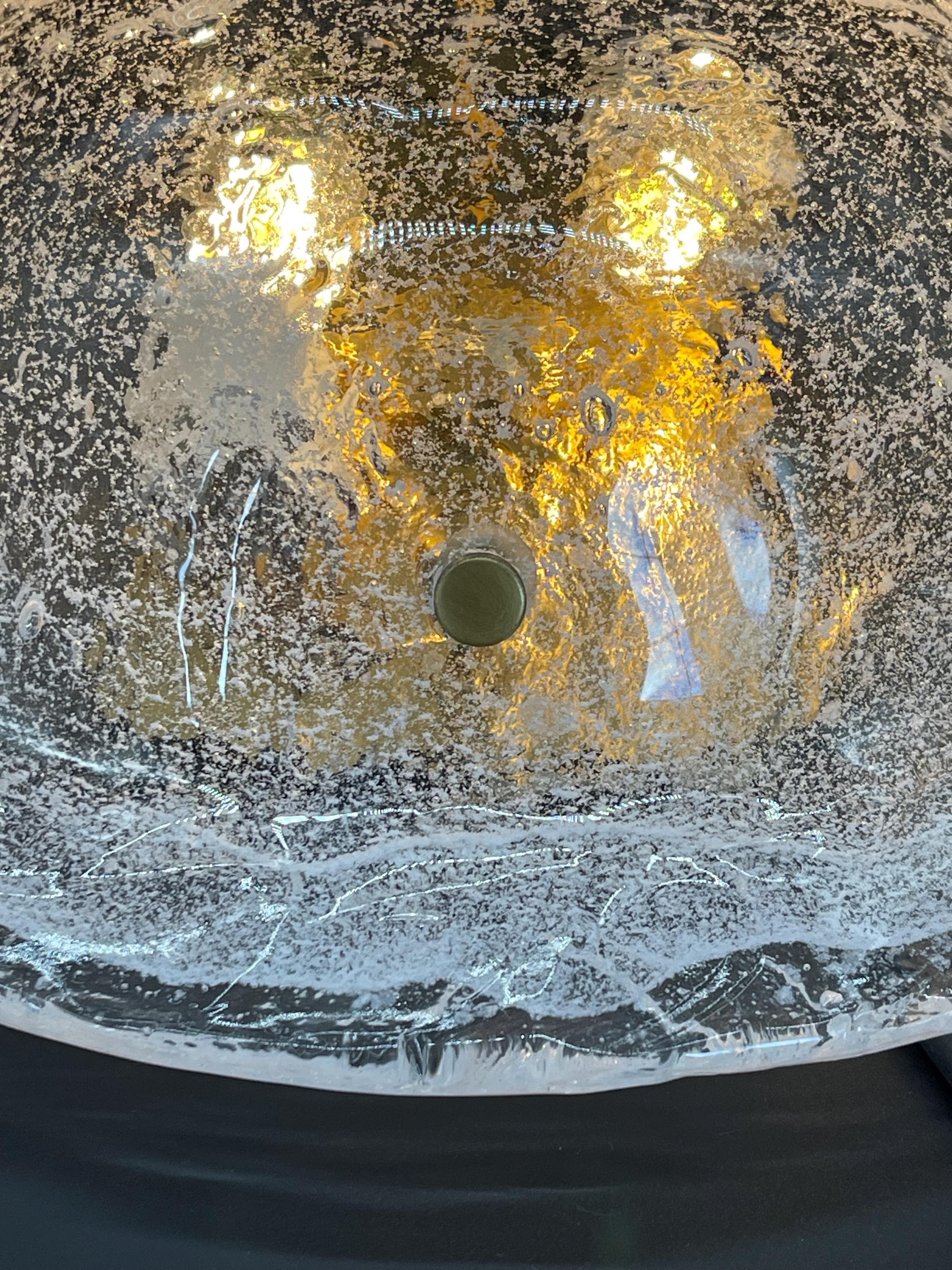 Barovier Toso Murano Ice Glass Sconces, Mid-Century Italian Wall Lights, Avventurina Sommerso Bullicante - Thumbnail 4