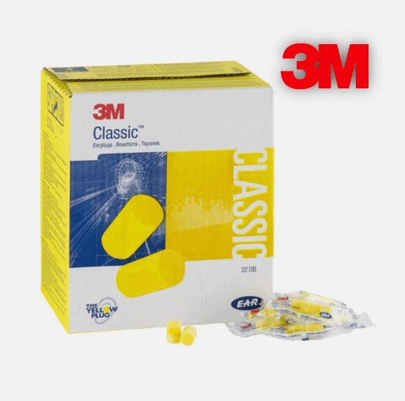 3M 312-1201 E-A-R Classic Disposable Yellow Foam Ear Plugs 200 Pairs (P71K)