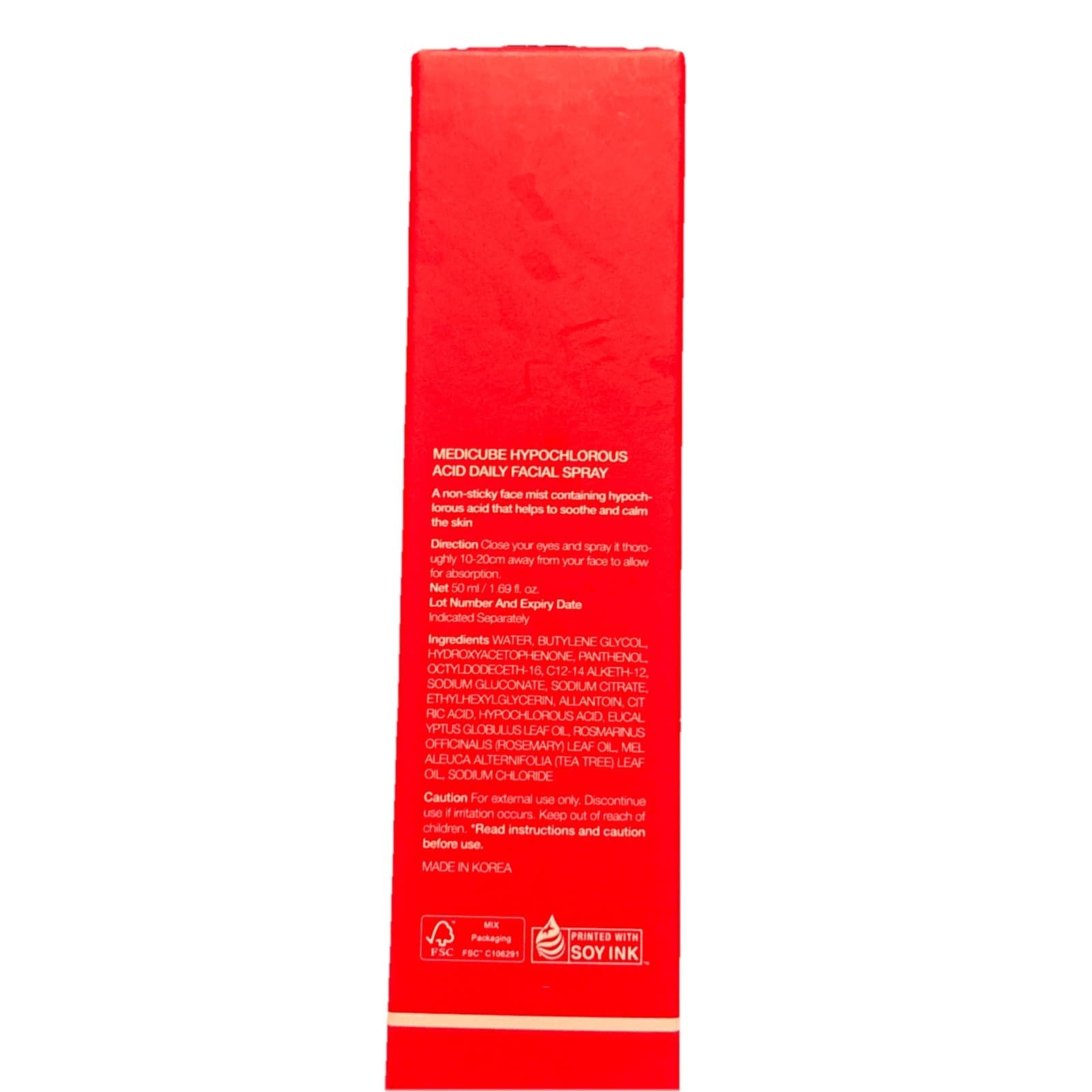 Medicube Hypochlorous Acid Daily Facial Spray 50ml (1.69oz) Red/White - Thumbnail 4