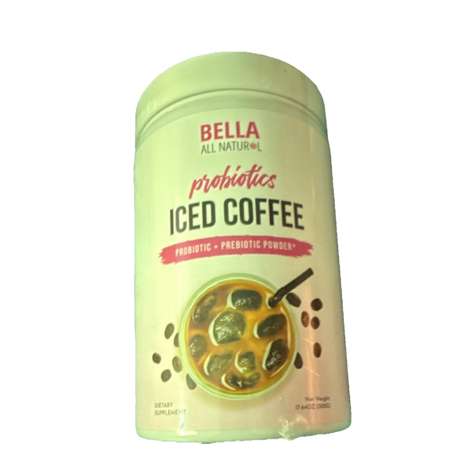 Bella All Natural Probiotics Iced Coffee Powder Gluten Free Dairy Free 17.64oz