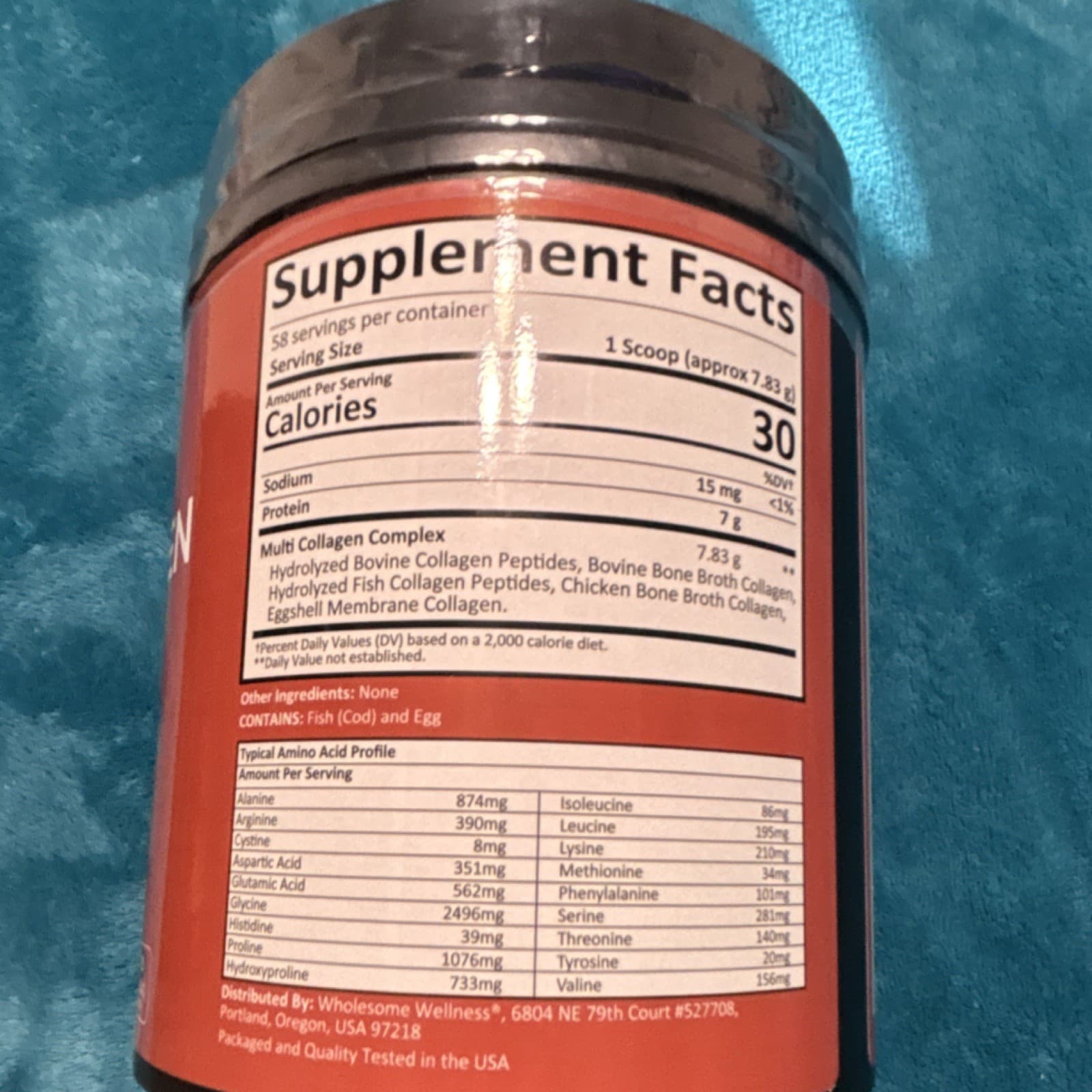 Wholesome Wellness Multi Collagen Protein Powder Unflavored 16oz - Thumbnail 2