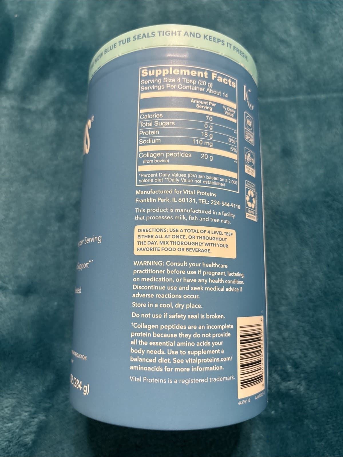 Vital Proteins Collagen Protein Powder Supplement - 10.2oz - Thumbnail 2