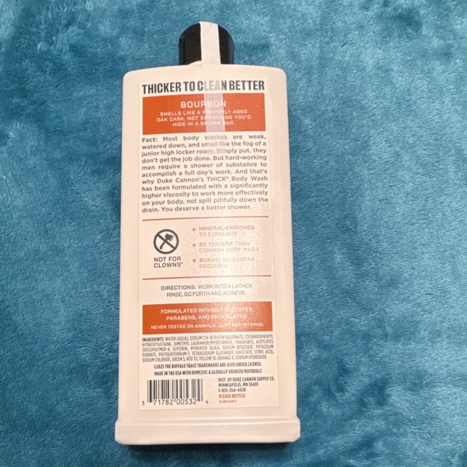 Duke Cannon Thick Body Wash Mineral-Enriched 3x Thicker Bourbon Scent 18 fl oz - Thumbnail 2