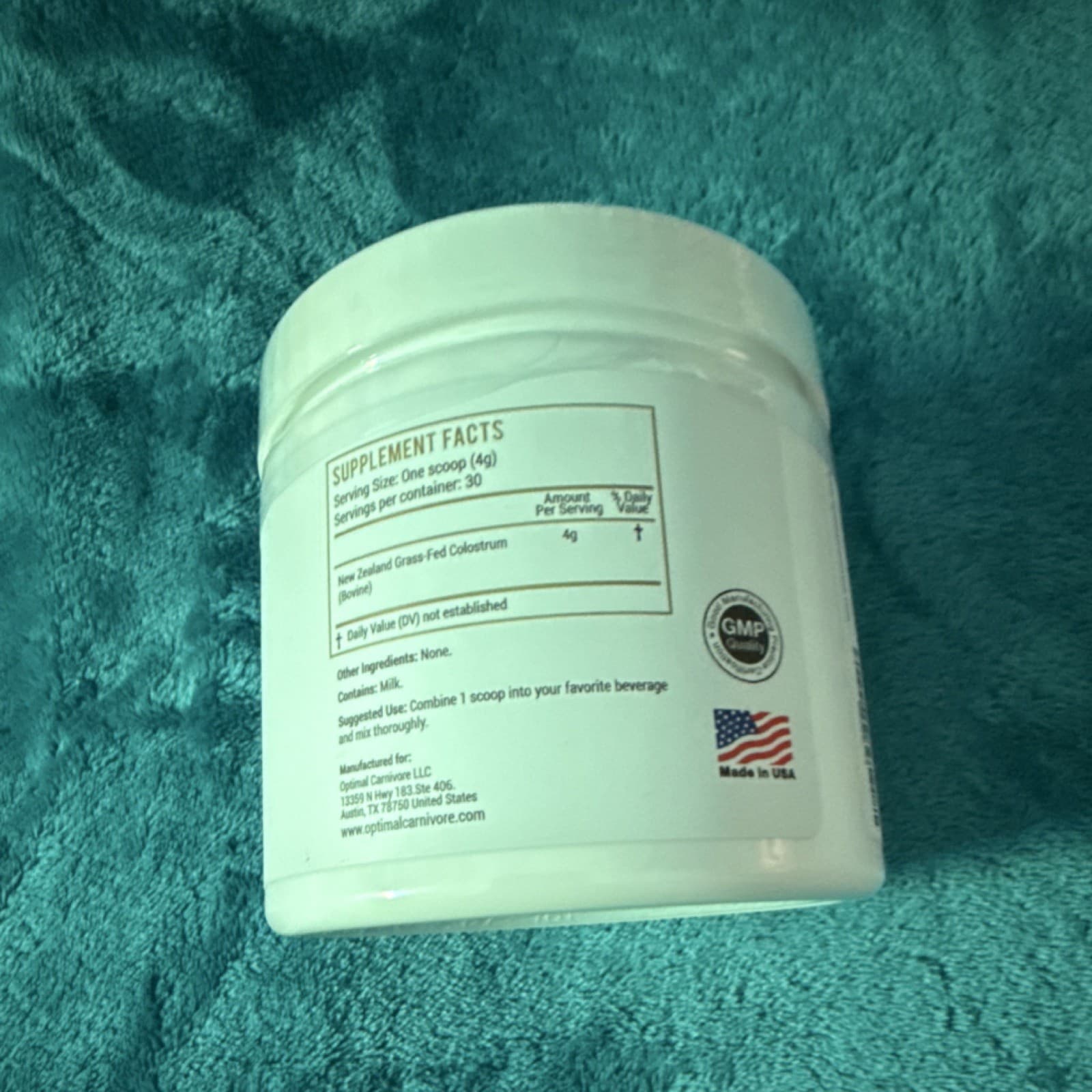 Optimal Carnivore Grass Fed Colostrum Powder Hormone-Free Non-GMO Additive-Free - Thumbnail 2
