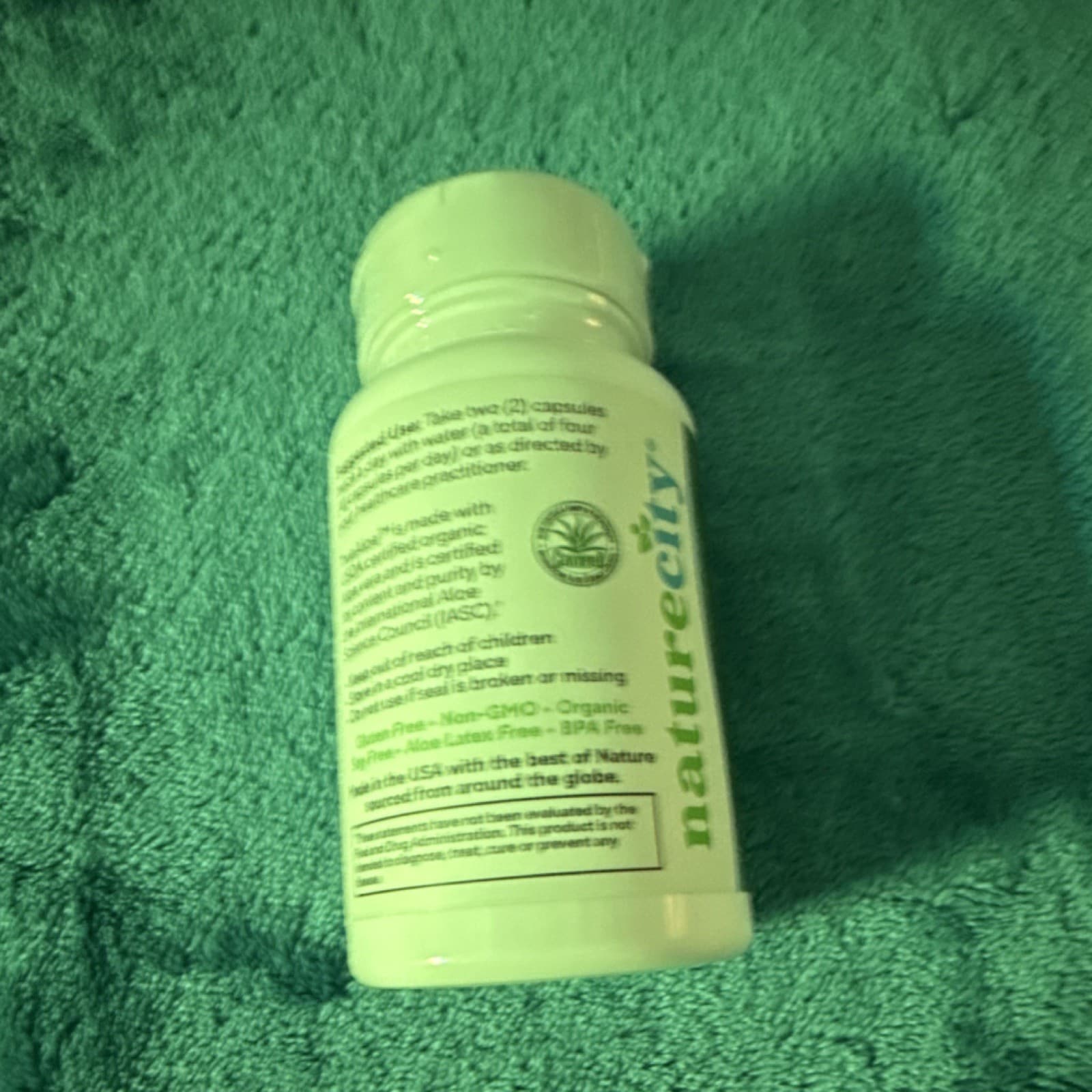 True Aloe Organic Aloe Vera 450mg 120 Capsules Non-GMO BPA Free Latex Free - Thumbnail 3