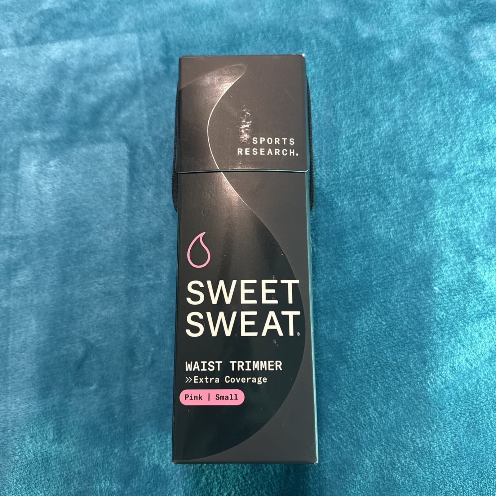 Sweet Sweat Waist Trimmer Band (Women & Men) Trainer Belt Black Pink Large