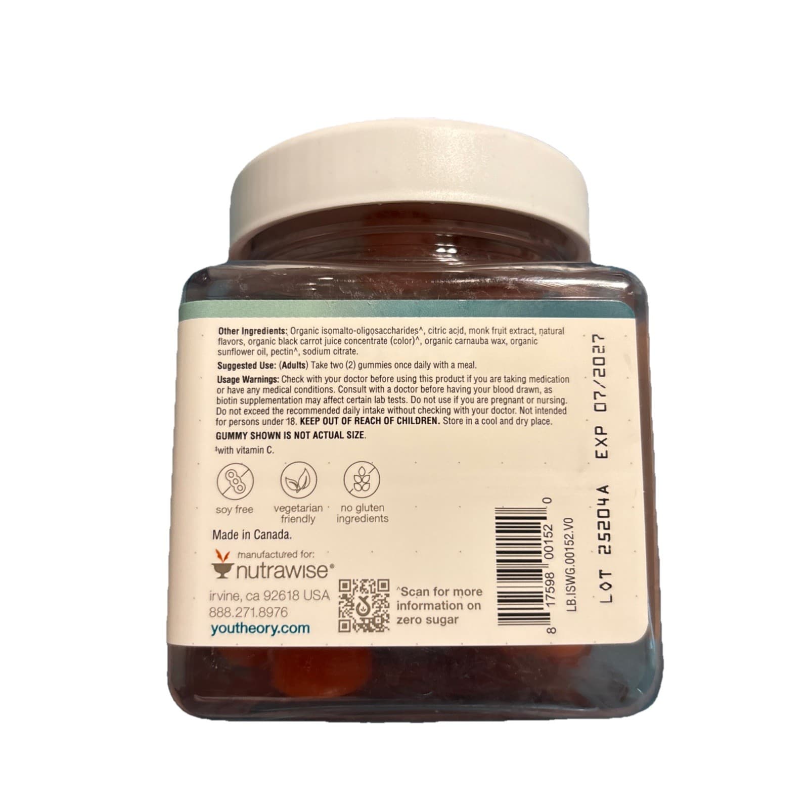 Youtheory Irish Sea Moss+ Zero Sugar Gummies, Berry, 60ct - Thumbnail 3