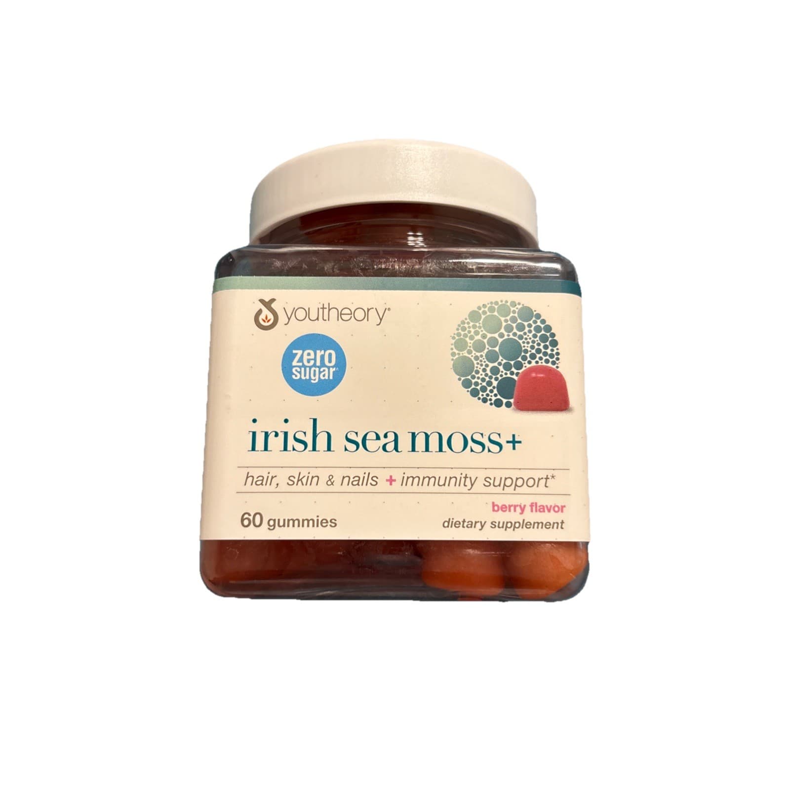 Youtheory Irish Sea Moss+ Zero Sugar Gummies, Berry, 60ct
