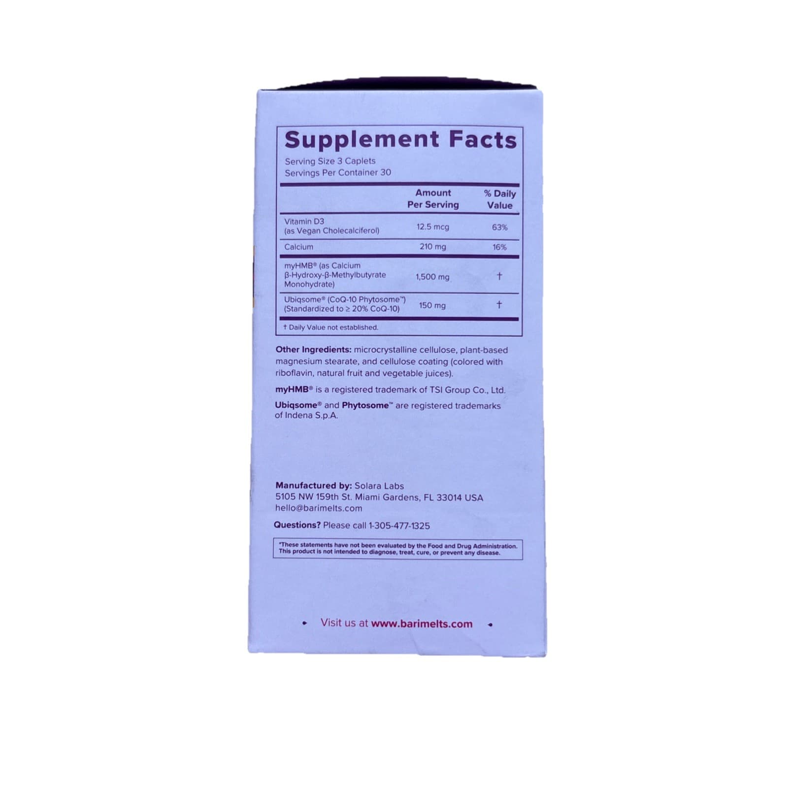 BariMelts HMB Muscle Shield 90 Smooth-Coated Caplets Targeted Muscle Support NIB - Thumbnail 2