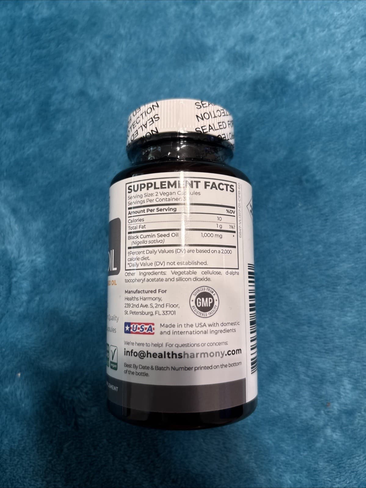 Black Seed Oil Skin Health Non-GMO Vegan Cold-Pressed 60 Softgel Capsules 05/27 - Thumbnail 2