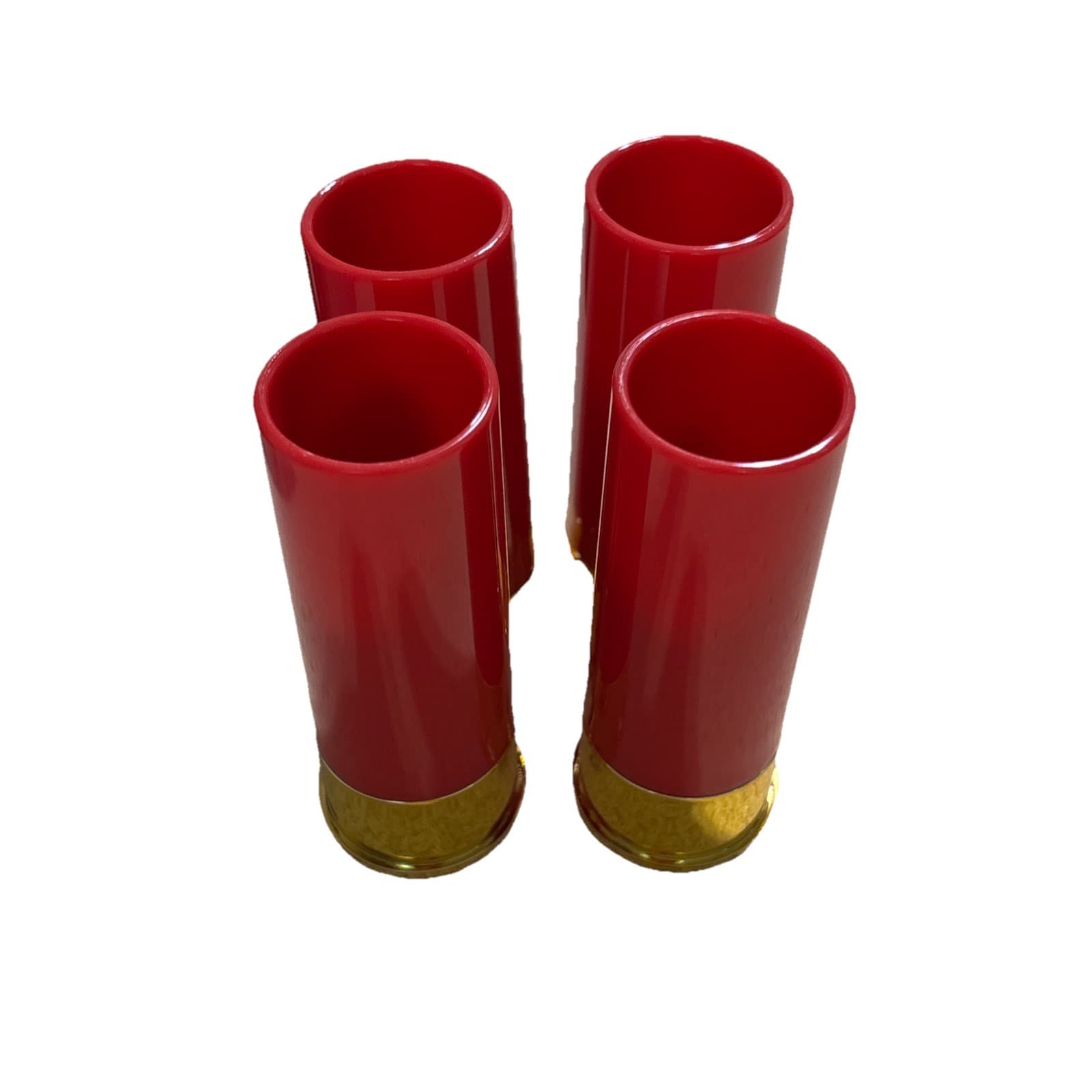 12 Gauge Shotgun Shell Shot Glasses Red Gold Set Of 4 Original Box - Thumbnail 4