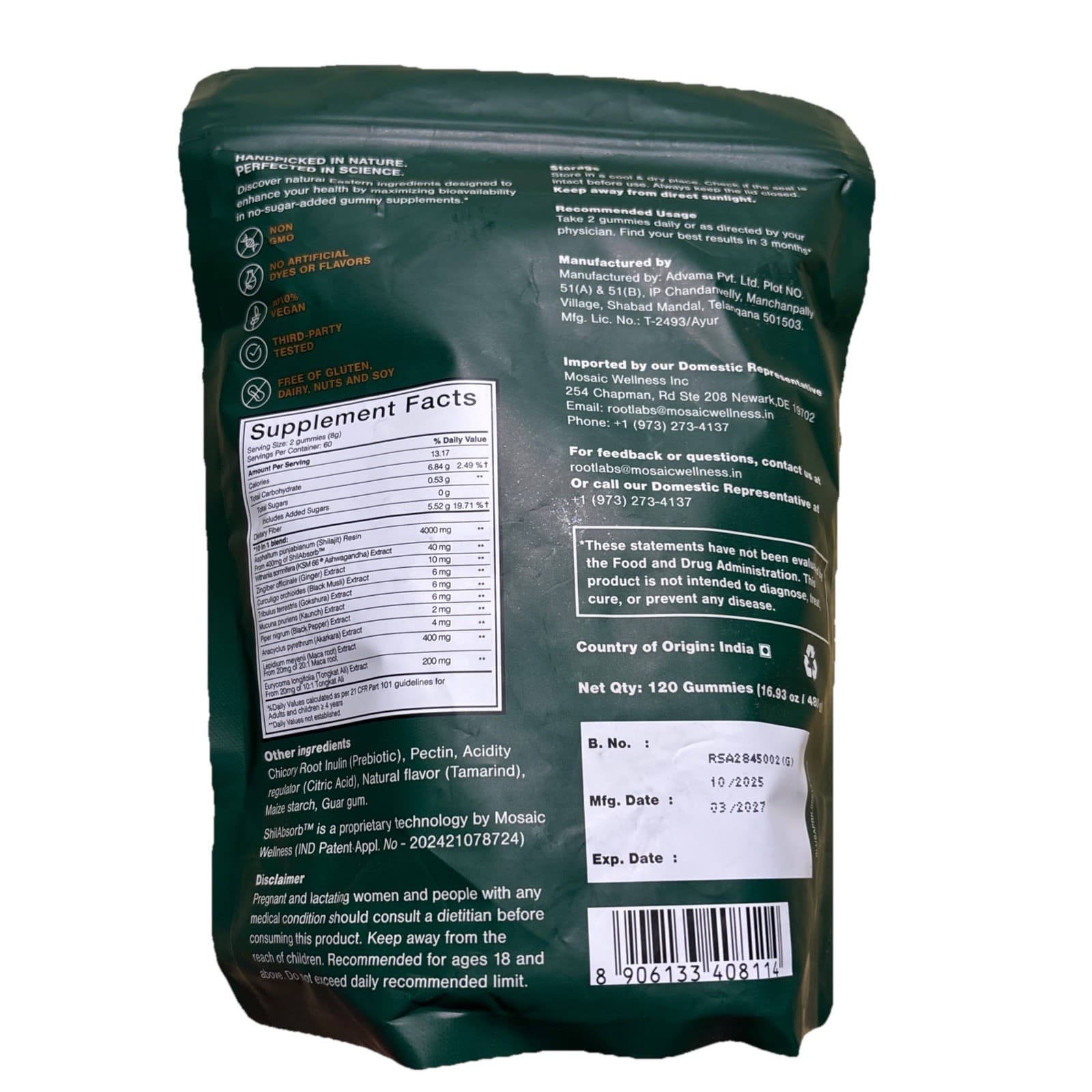 Root Labs Alpha And Sea Moss 120 Gummies Bag Sealed! - Thumbnail 2
