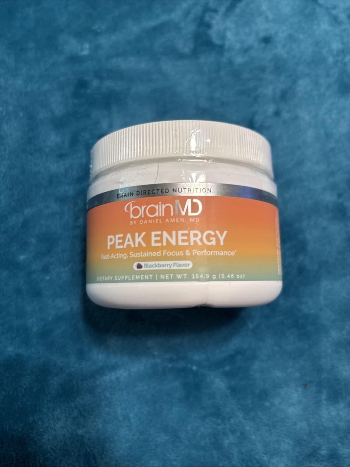 Brain MD Peak Energy Powder Blackberry Flavor 5.46 Oz 30 Servings Exp 05/2027