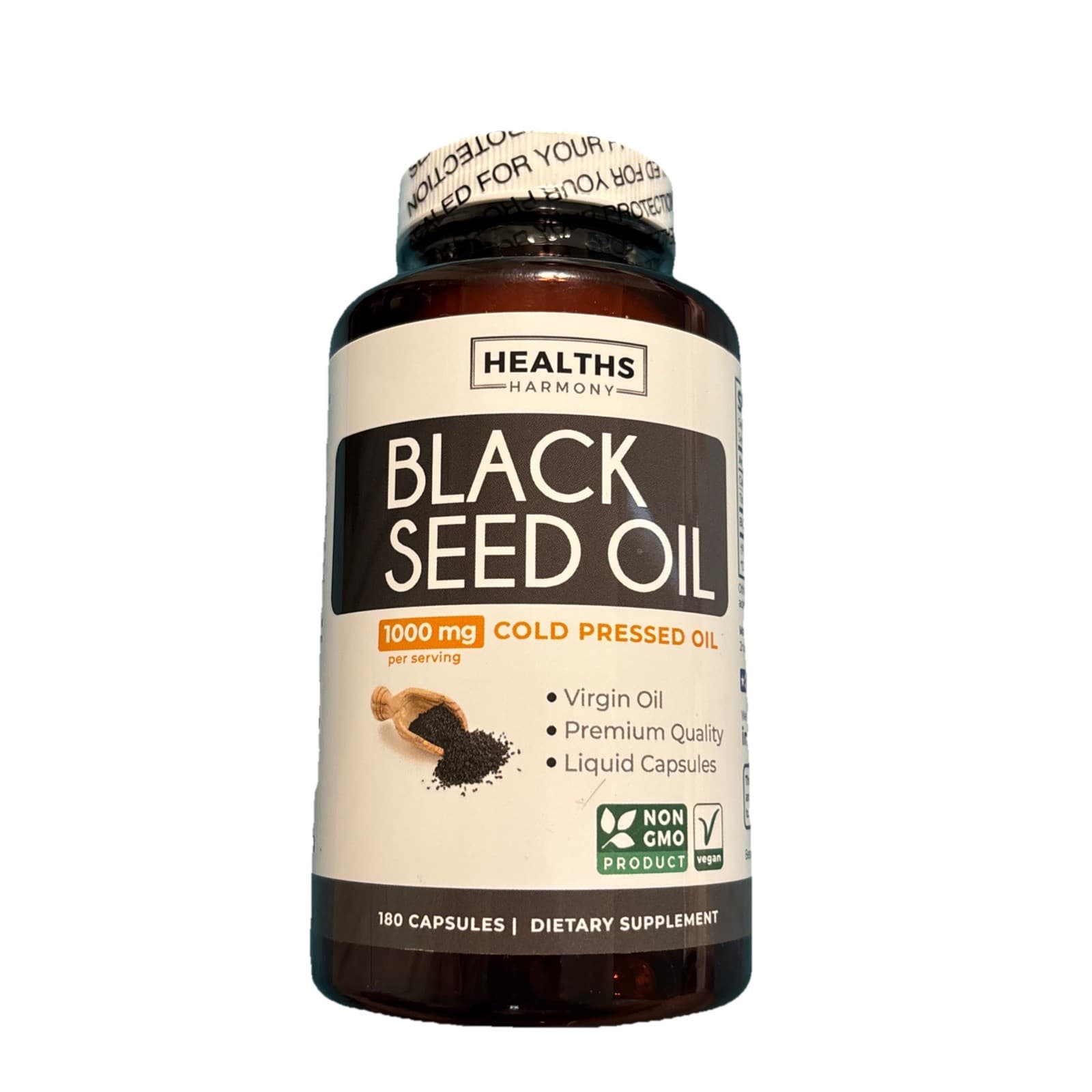 Healths Harmony Black Seed Oil - 180 Softgel Capsules (Non-GMO & Vegan) Premium