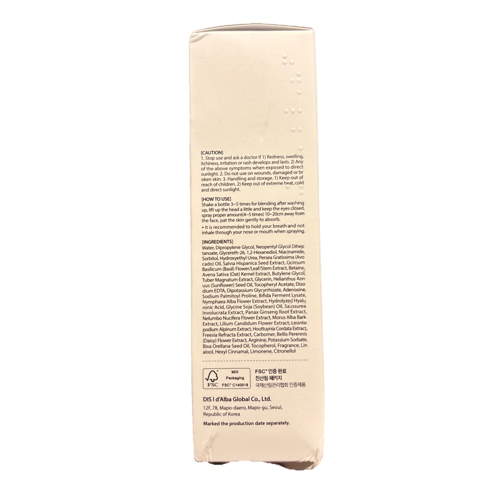 d'Alba White Truffle First Spray Serum 100ml (3.38 fl oz) - Thumbnail 2