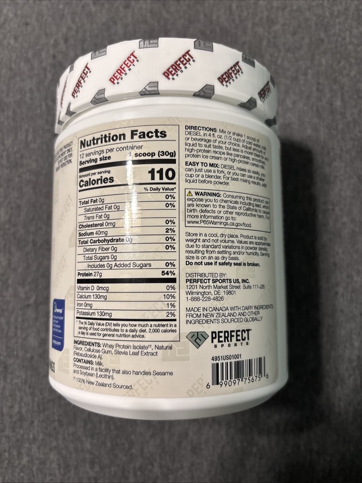 DIESEL French Vanilla Flavored Protein Power NET WT 360 G 12 Servings - Thumbnail 2