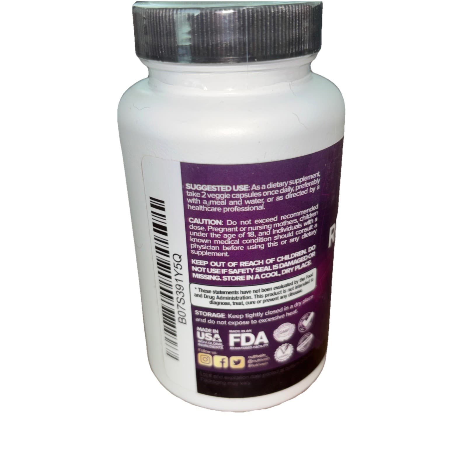 Nutrivein Resveratrol+ 120 Capsules - Thumbnail 2