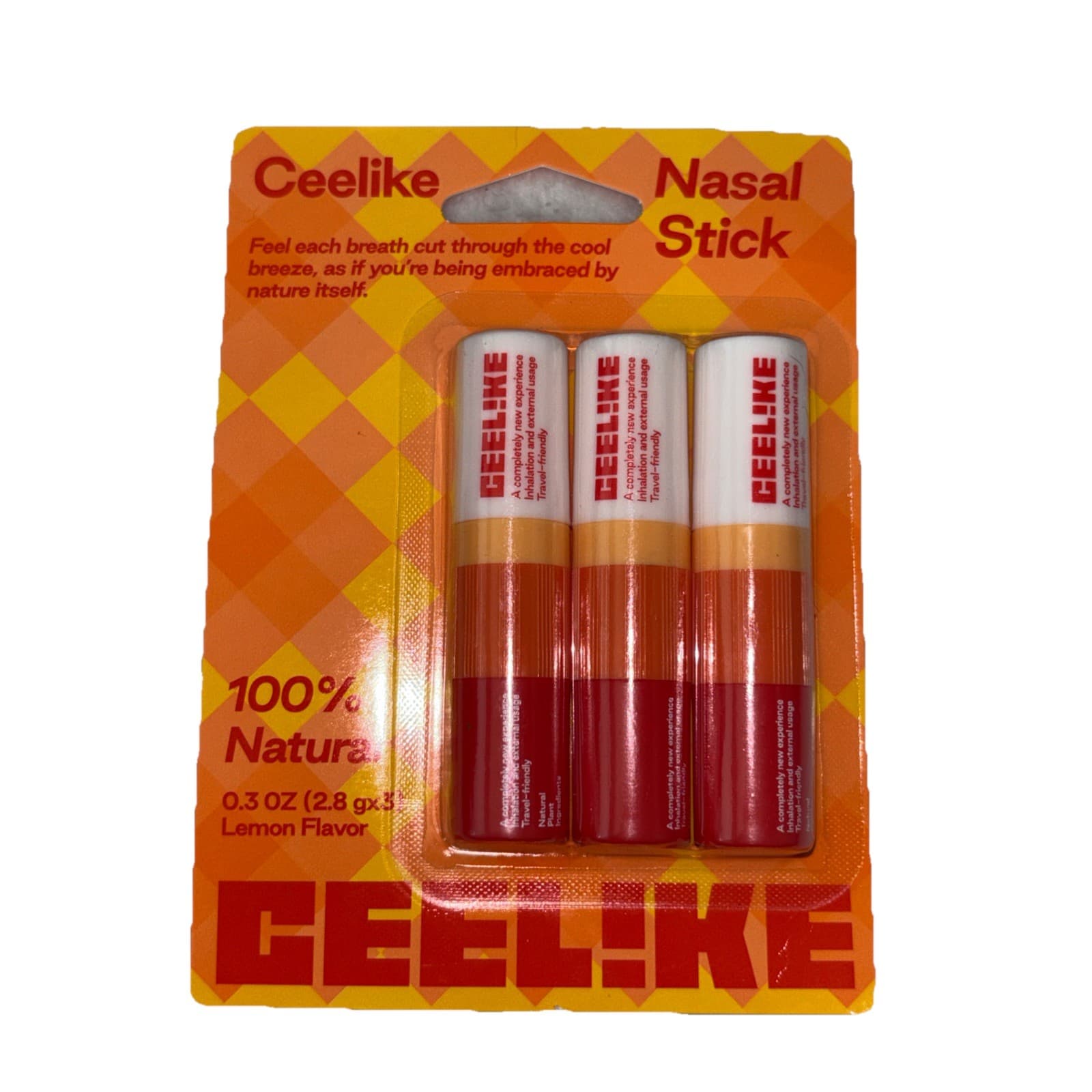 Natural Menthol & Eucalyptus Nasal Stick - Refreshing Mint & Lemon Scent