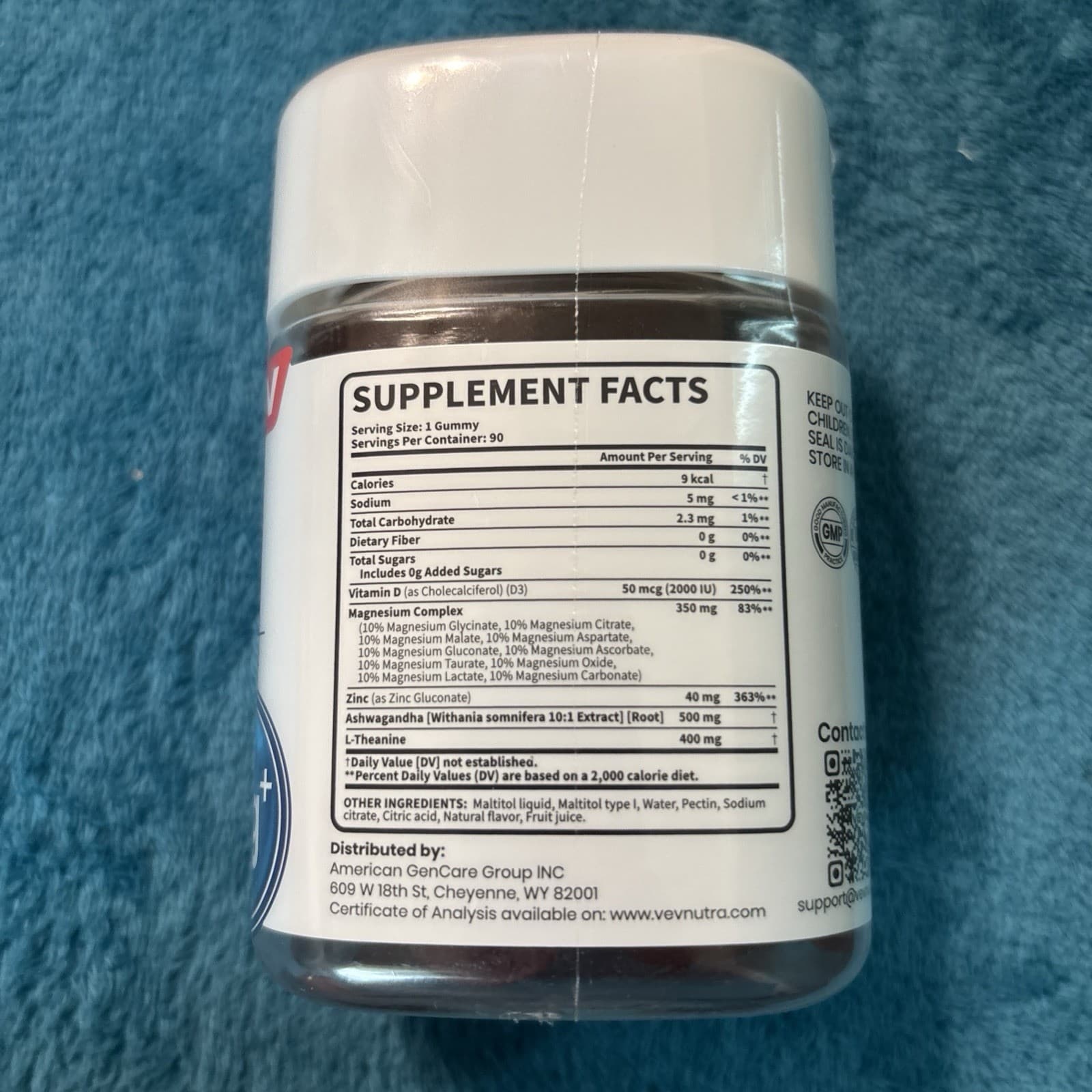 VEV DEEP CALM MAGNESIUM COMPLEX BRAND NEW SEALED GUMMY 14 IN 1 #90 GUMMIES - Thumbnail 2