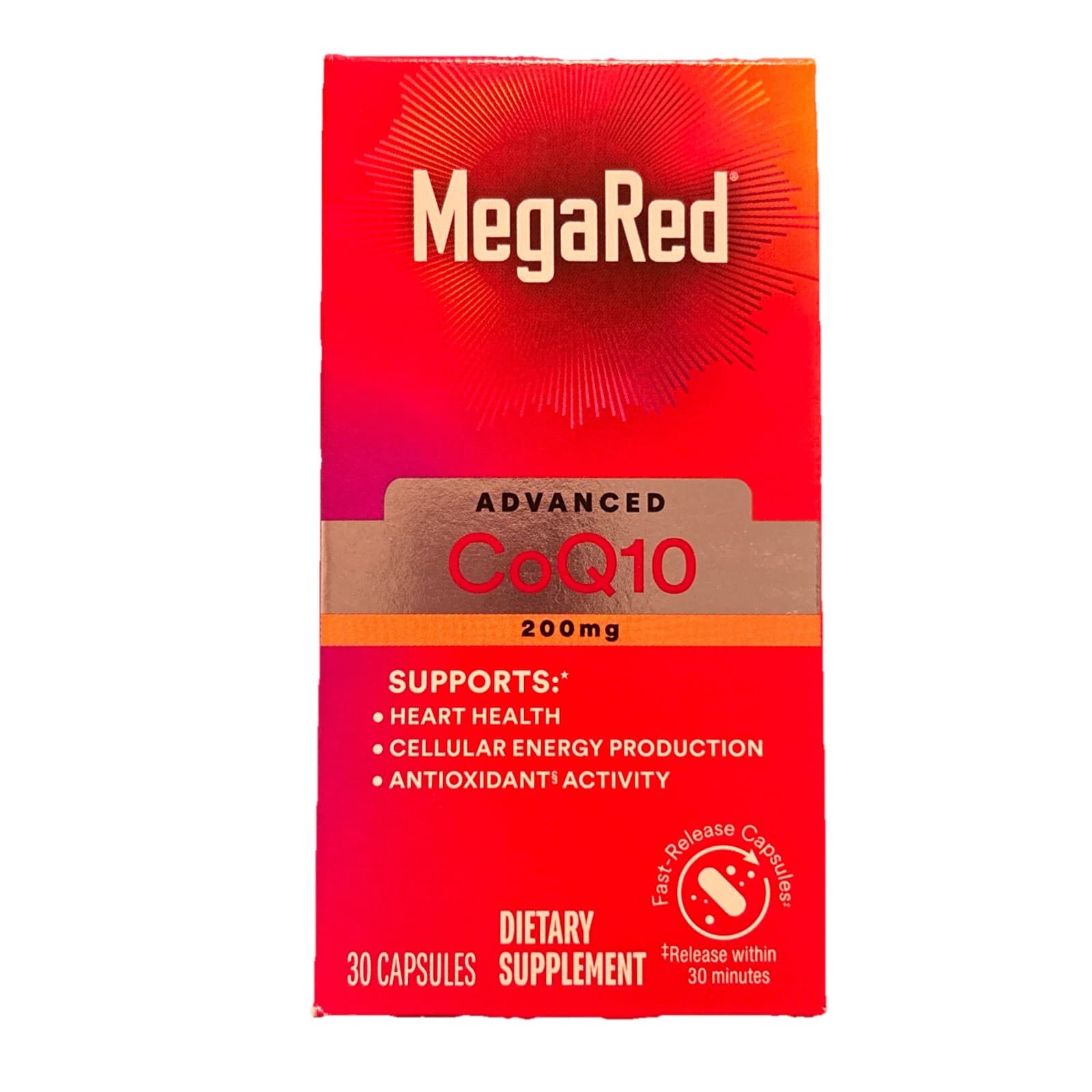 MegaRed Advanced CoQ10 200mg Support Dietary Supplement - Brand New Sealed