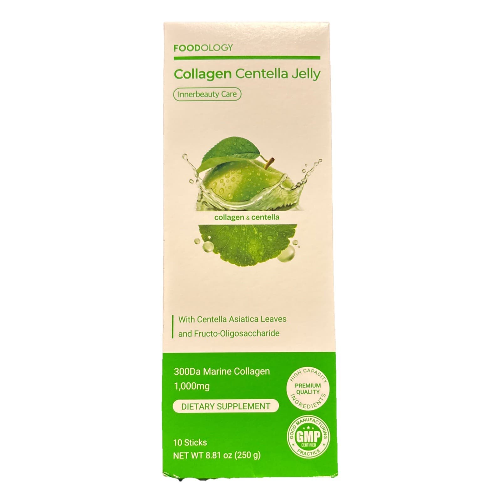 FOODOLOGY Collagen Centella Jelly Green Apple 25g x10 Sticks