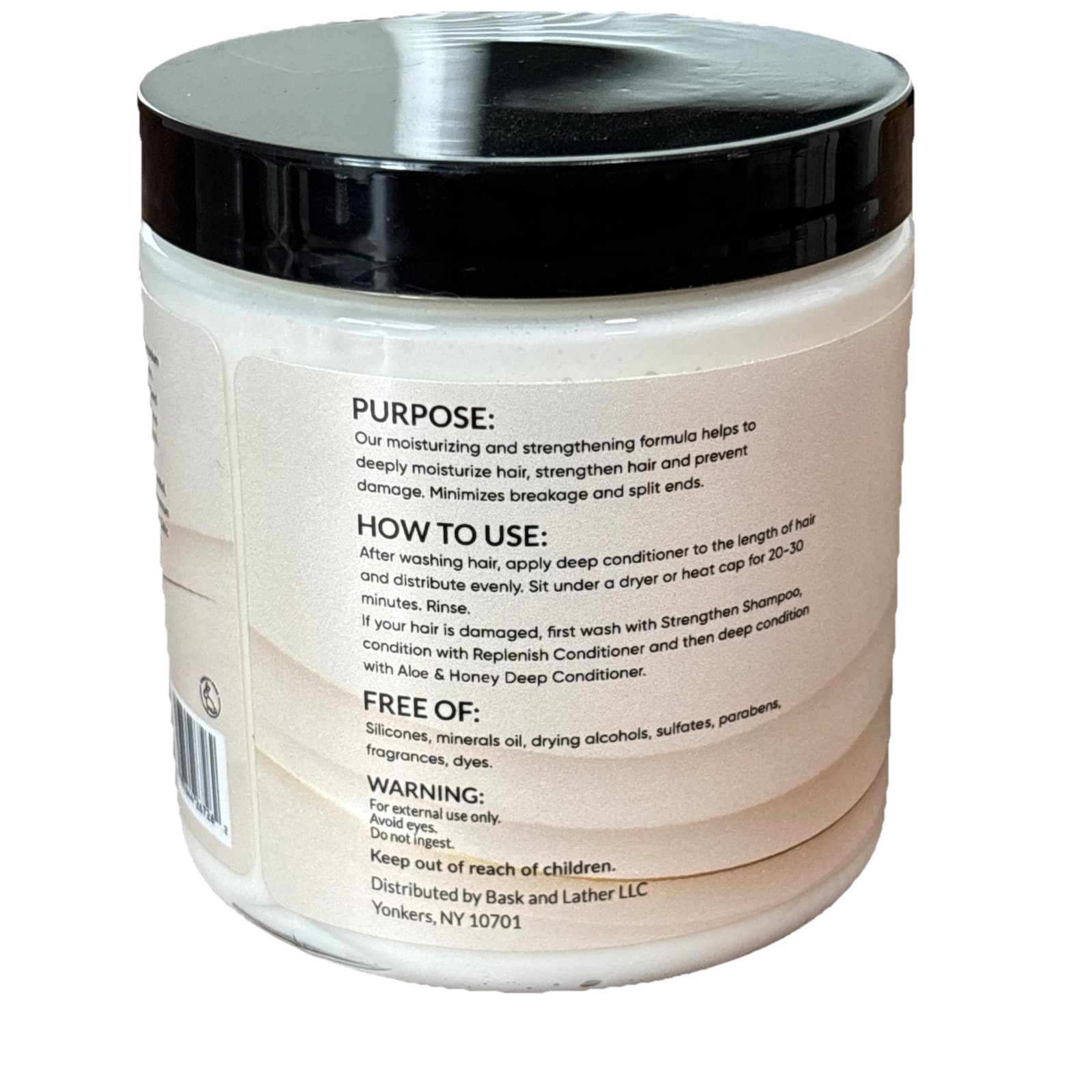 Bask & Lather Aloe & Honey Deep Conditioner Adds Luster And Shine 8 fl Oz 236 mL - Thumbnail 2