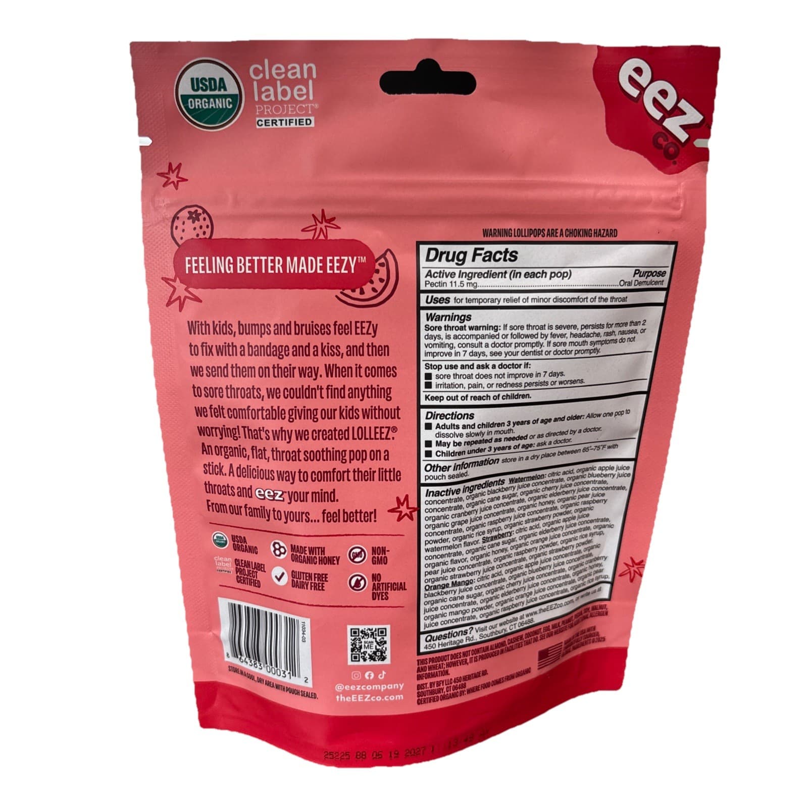 New Kids Lolleez Throat Soothing Pops 11.5MG Pectin 15 Pops Fruits ~ EXP 05/2027 - Thumbnail 2