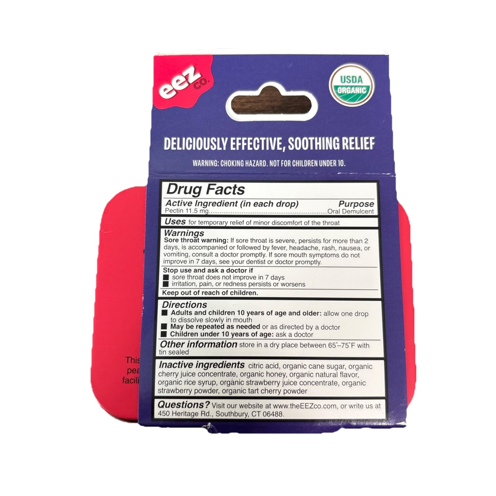 eez co. SOOTHeez Organic Throat Drops Wild Cherry 14ct Gluten-Free Non-GMO - Thumbnail 2
