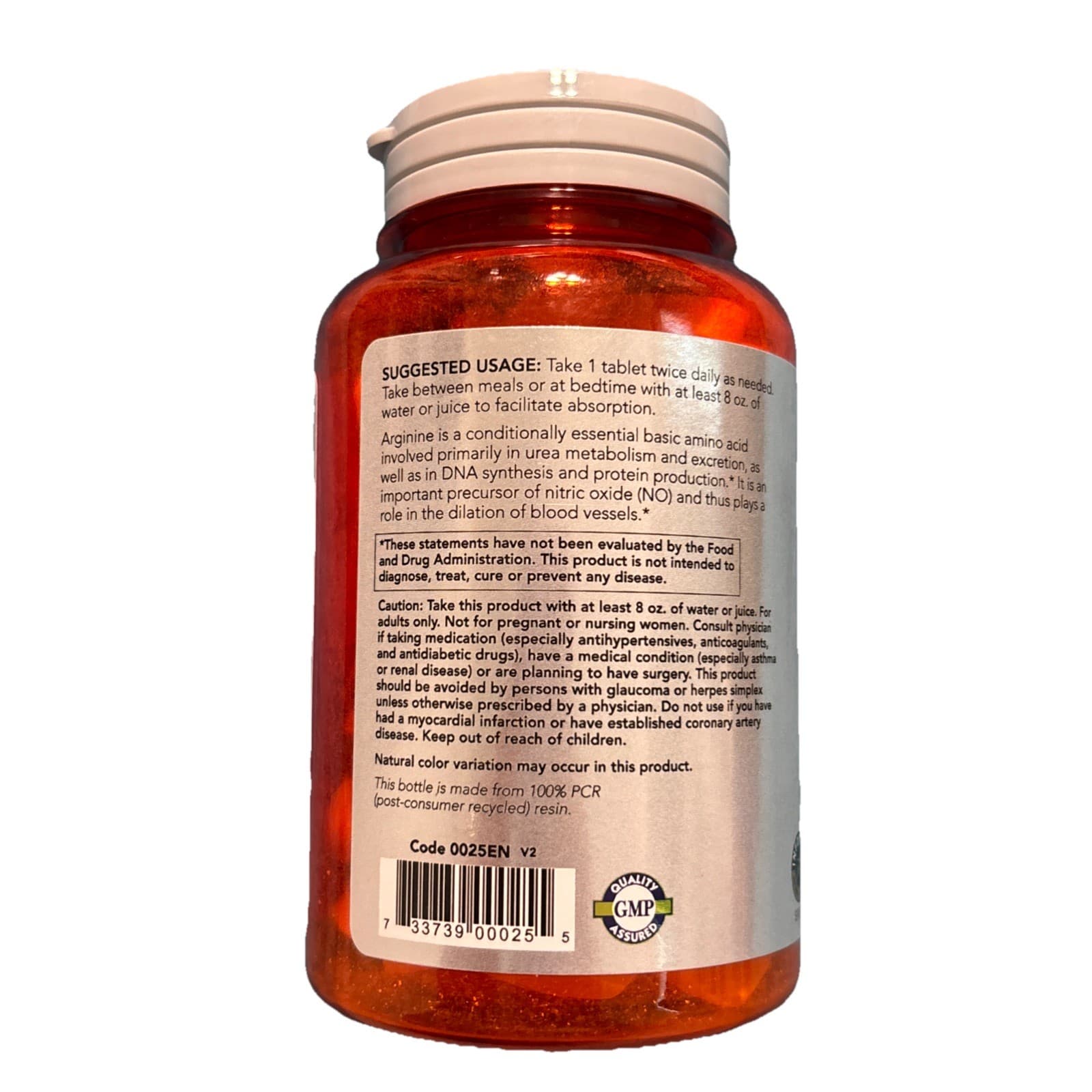 NOW L-Arginine 1000 mg Double Strength 60 Tabs Amino Acids Nitric Oxide Boost - Thumbnail 3