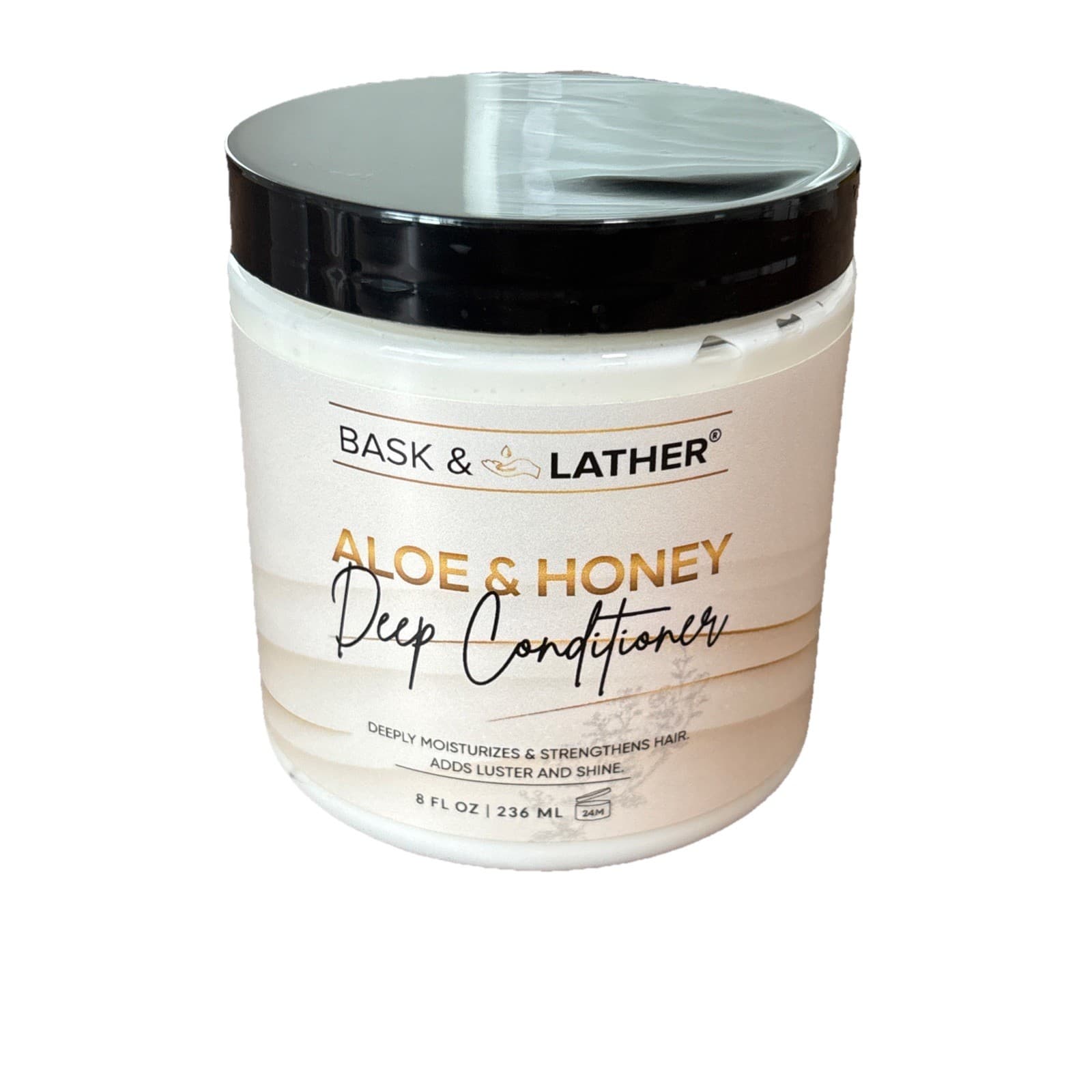 Bask & Lather Aloe & Honey Deep Conditioner Adds Luster And Shine 8 fl Oz 236 mL