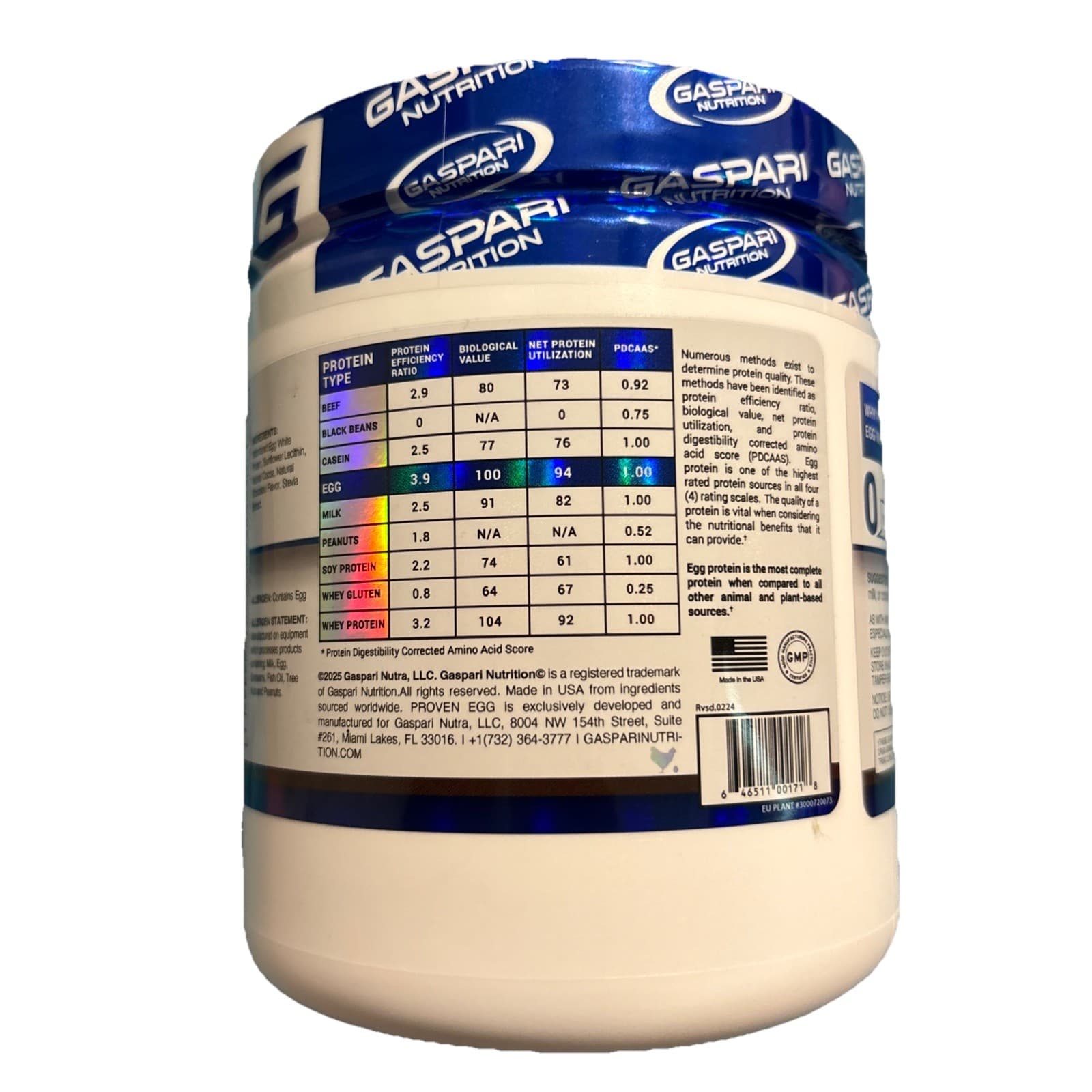 Gaspari Nutrition Proven Egg Protein - 100% Egg White Protein exp 7/2025 - Thumbnail 3