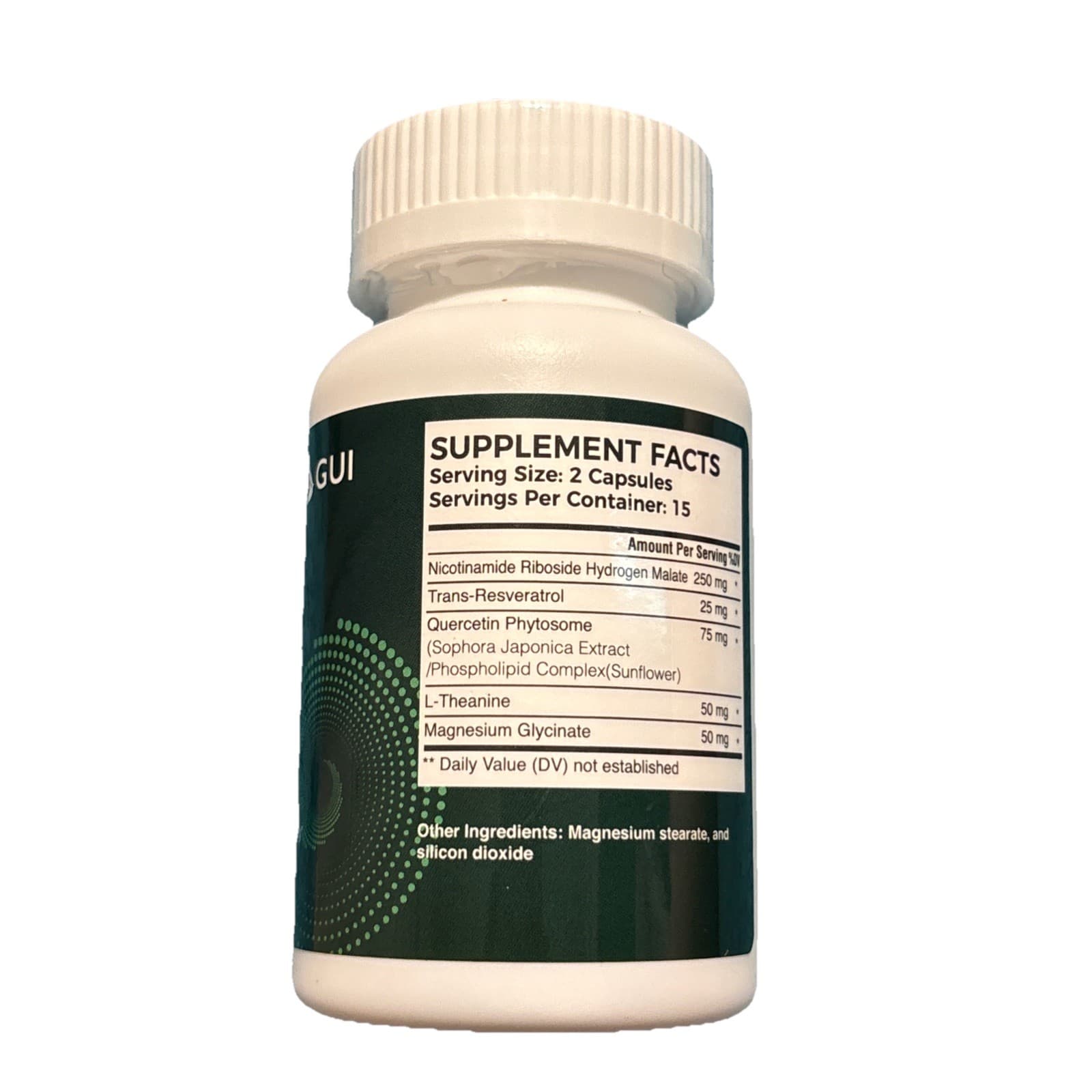 GUI Wellness NAD+ 5-in-1 Supplement - Nicotinamide Riboside & Resveratrol - 30ct - Thumbnail 2