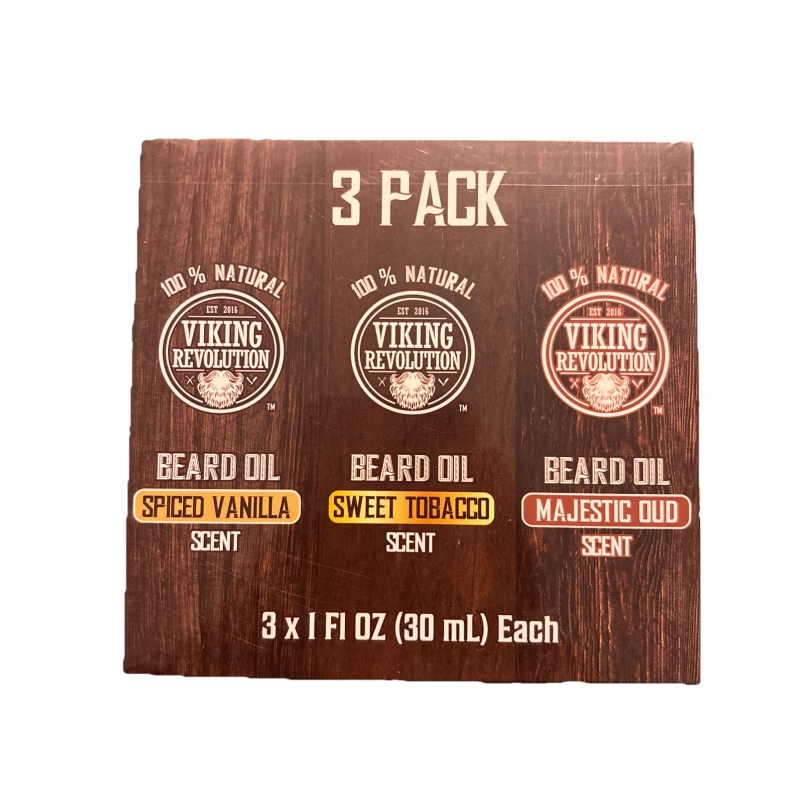 Viking Revolution Beard Oil for Men 3 Pack - Natural Mens Beard Oil Variety S...