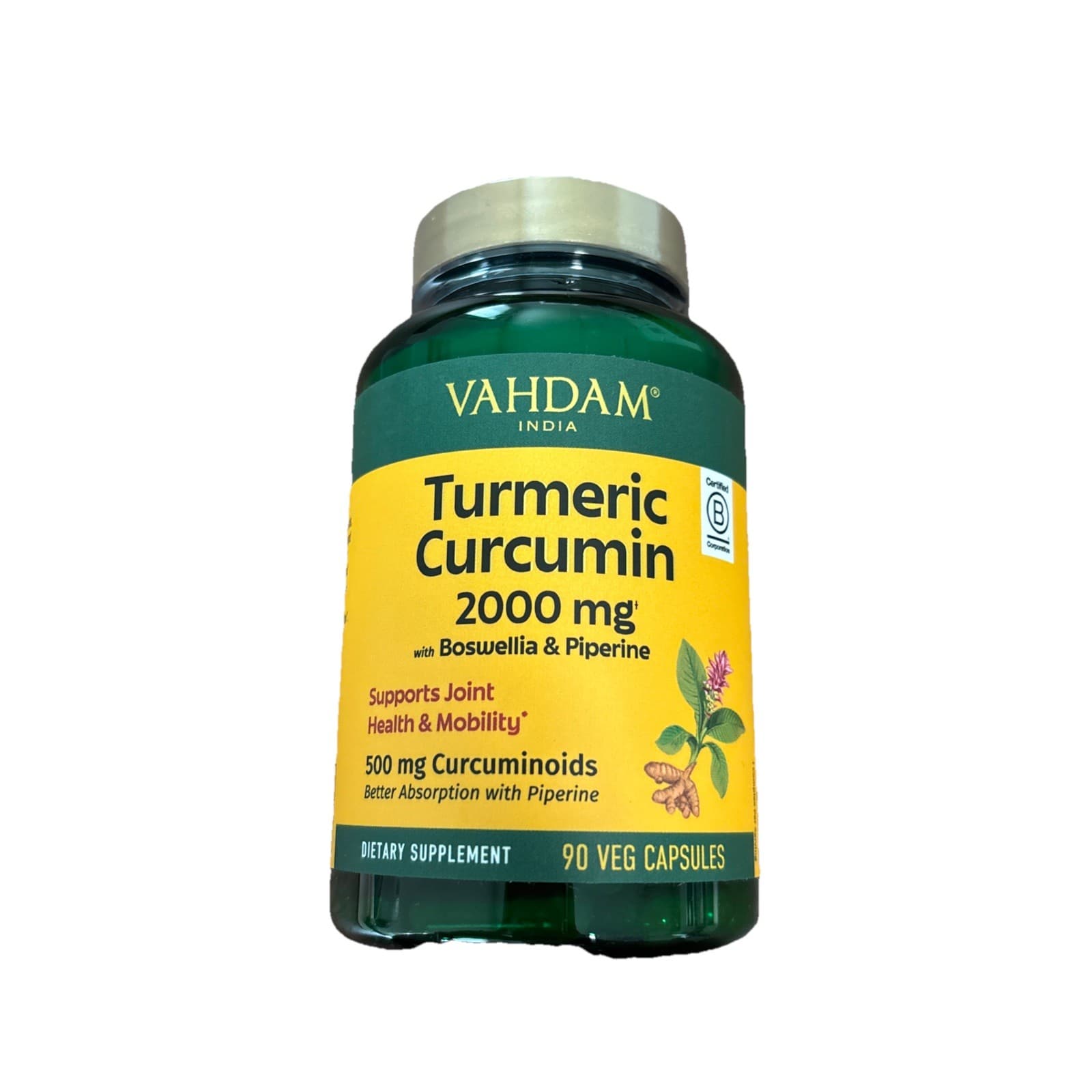 VAHDAM, Turmeric Ginger 1900mg - with 1500mg Curcuminoids | 90 Capsules