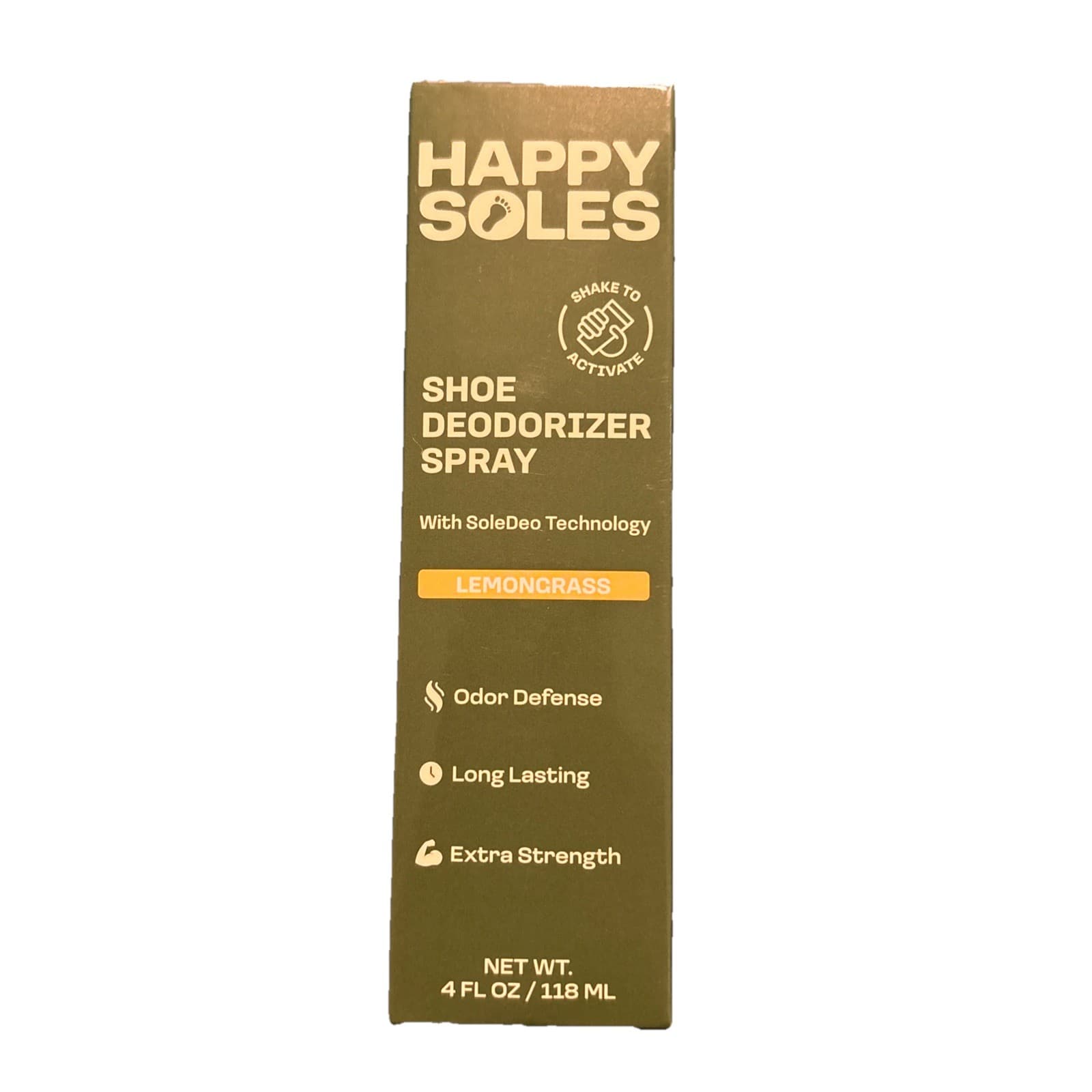 Happy Soles Shoe Deodorizer Lemongrass Spray 4oz Odor Fighter