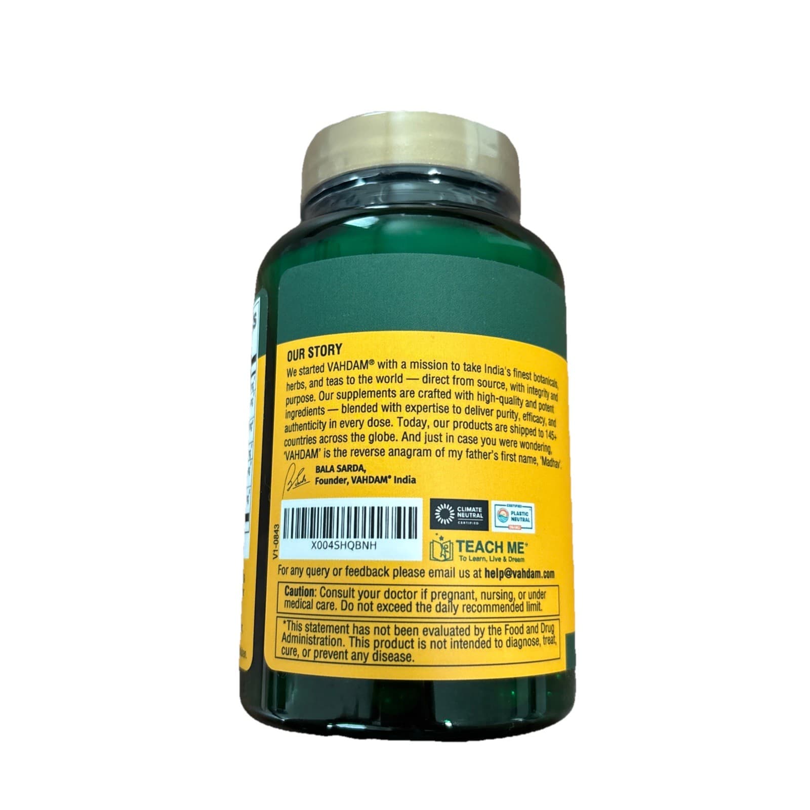 VAHDAM, Turmeric Ginger 1900mg - with 1500mg Curcuminoids | 90 Capsules - Thumbnail 2