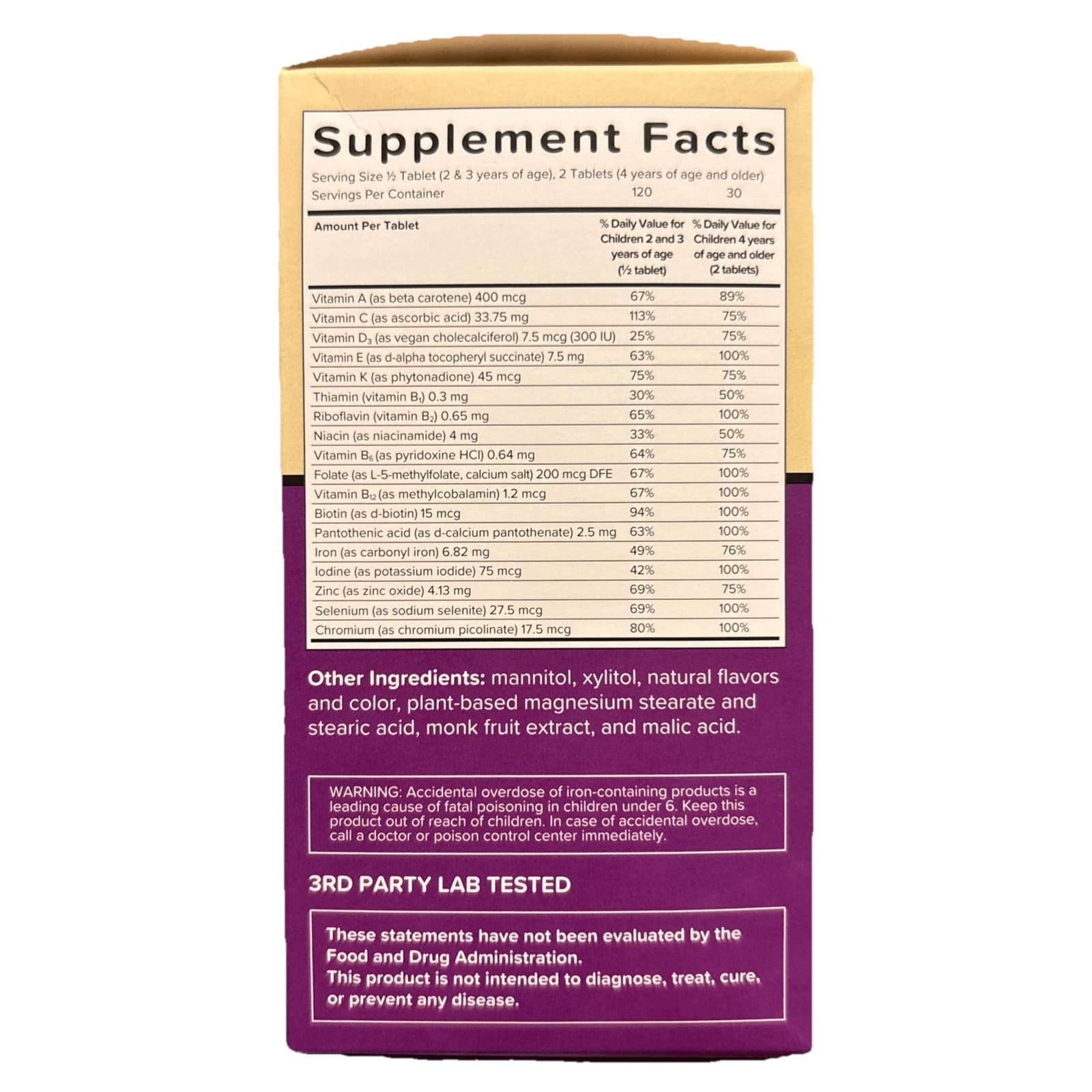 Renzo's Vitamins for Kids, Picky Eater Multi with Iron, 60 Melty Tabs, Orange - Thumbnail 2