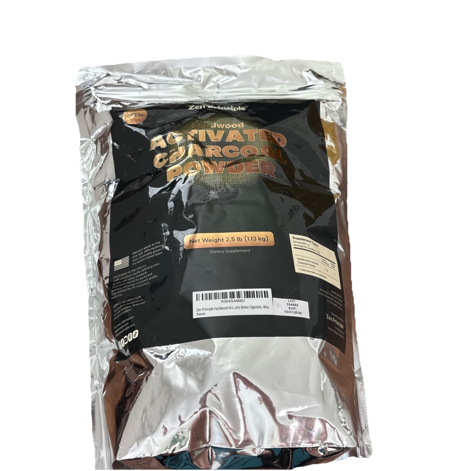 8 oz. Zen Principle Pure Hardwood Charcoal Powder - Detox, Whiten, Rejuvenate