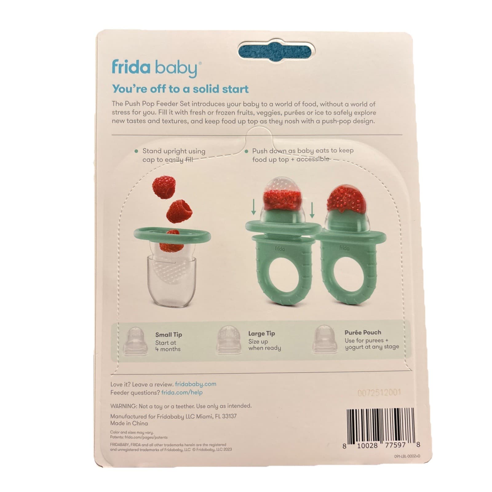 Ergonomic Push Pop Silicone Feeder for Infants - Dishwasher Safe, Easy to Use - Thumbnail 2