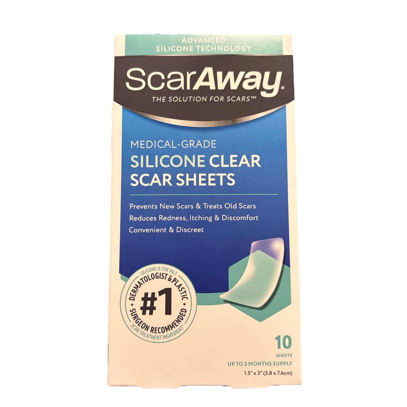 Medical Grade Silicone Strips for Keloid and Hypertrophic Scars - 10 Sheets