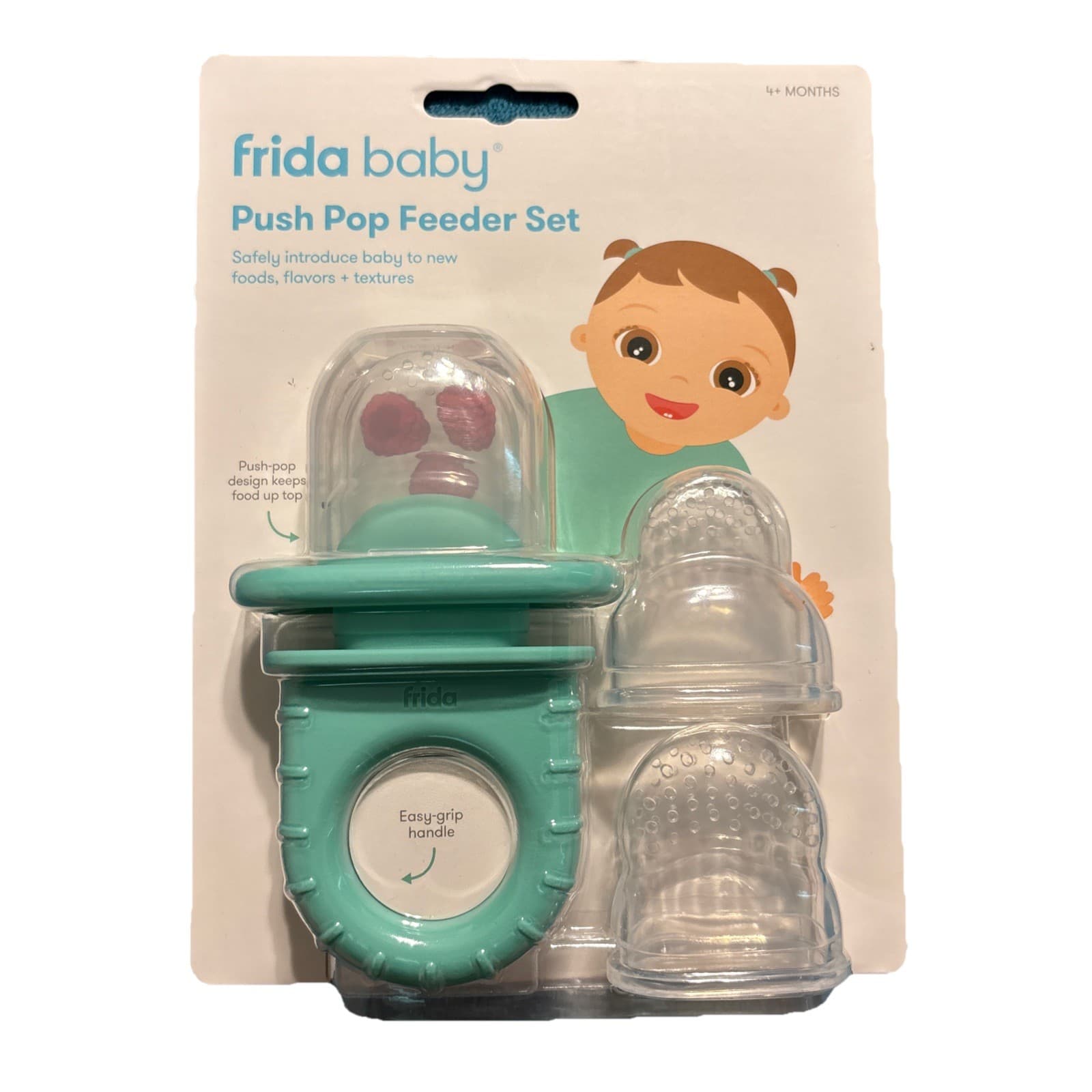 Ergonomic Push Pop Silicone Feeder for Infants - Dishwasher Safe, Easy to Use