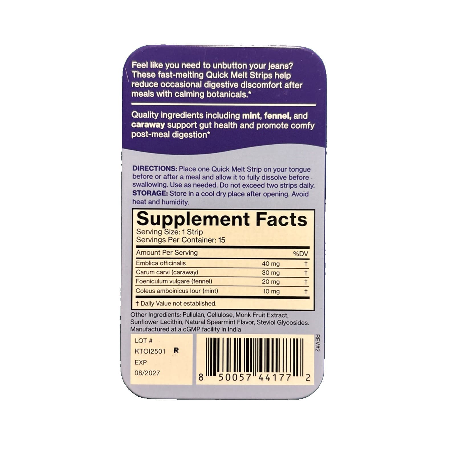 Love Wellness Bloat Strips-Fast Dissolving Strips for Digestive Support, Mint 15 - Thumbnail 2
