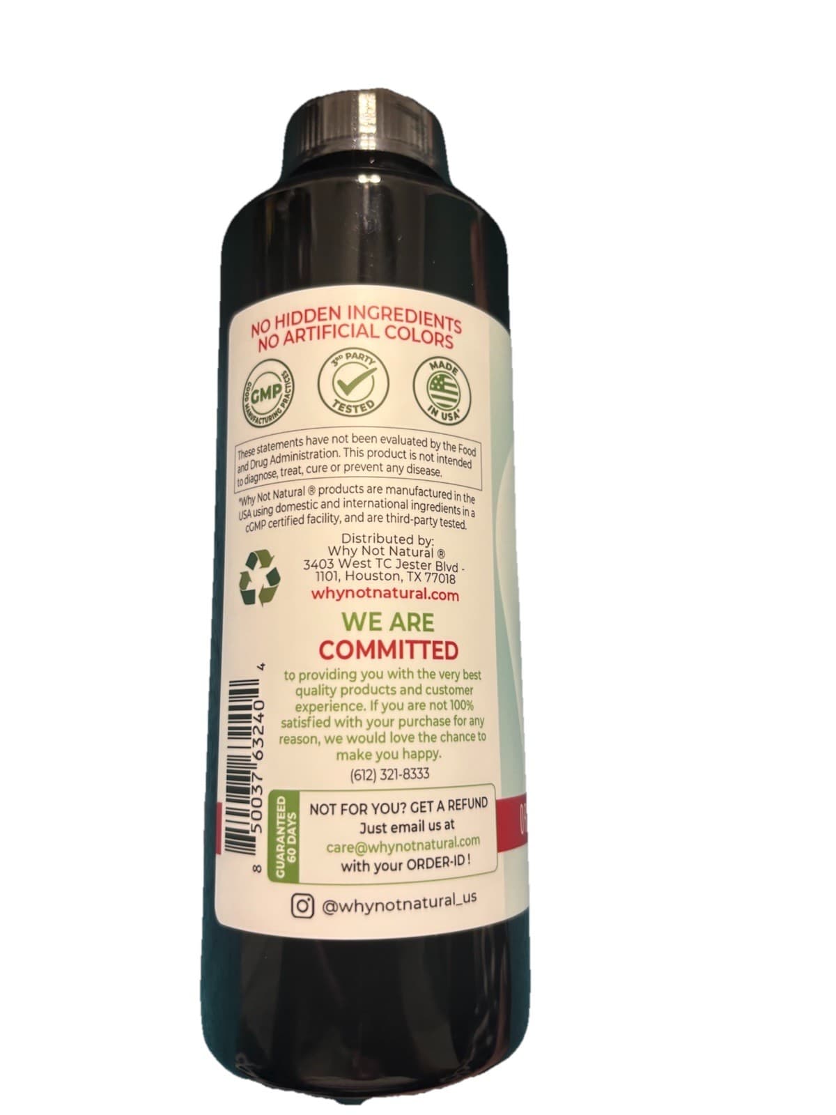 Why Not Natural Iron Liquid Ferrous Bisglycinate Vegan Blackberry 16 fl oz - Thumbnail 3