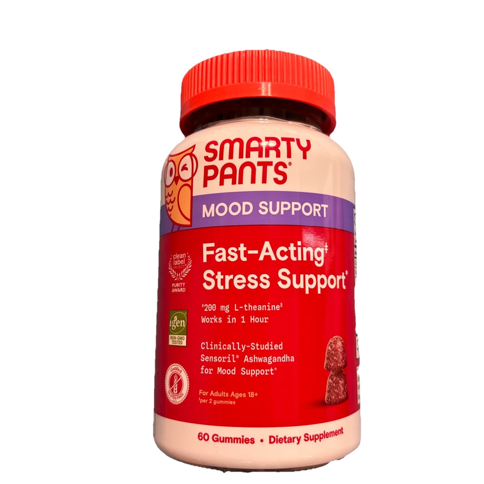 Fast Acting Stress Relief Gummies 60ct | Calm Mood Support Exp 01/2027