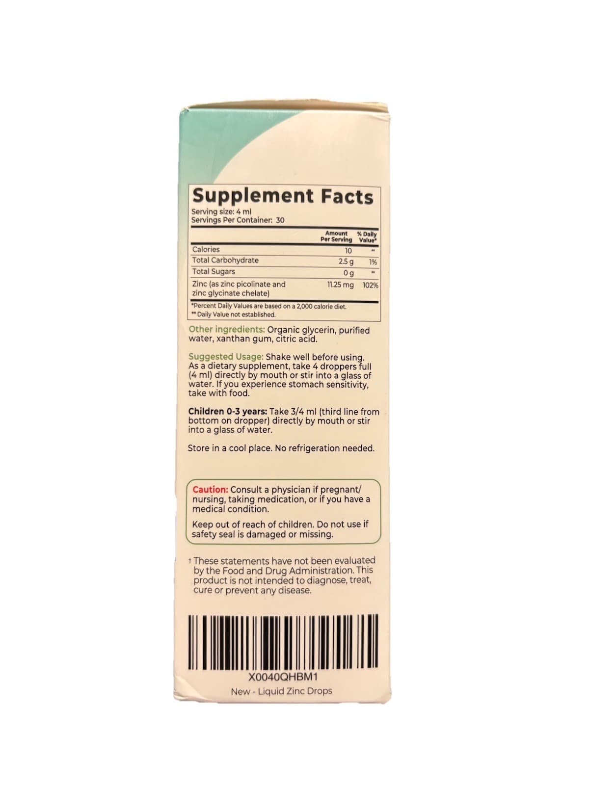 Why Not Natural Zinc Picolinate Bisglycinate Liquid Unflavored Vegan 4 fl oz - Thumbnail 2