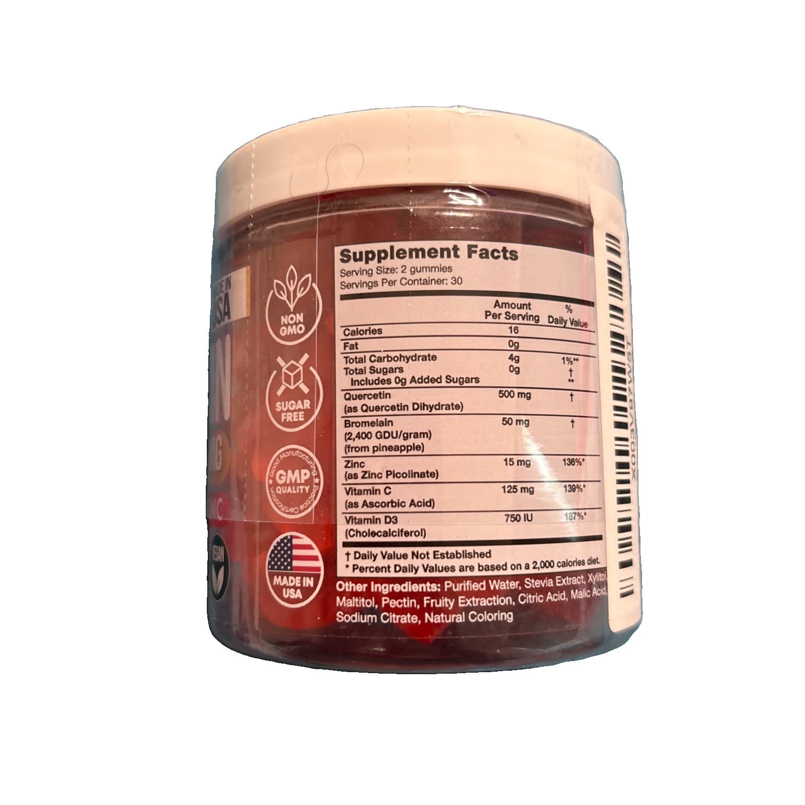 JOYLI Quercetin Gummies Quercetin with Bromelain & Zinc 60 ct BB 04/26 - Thumbnail 2