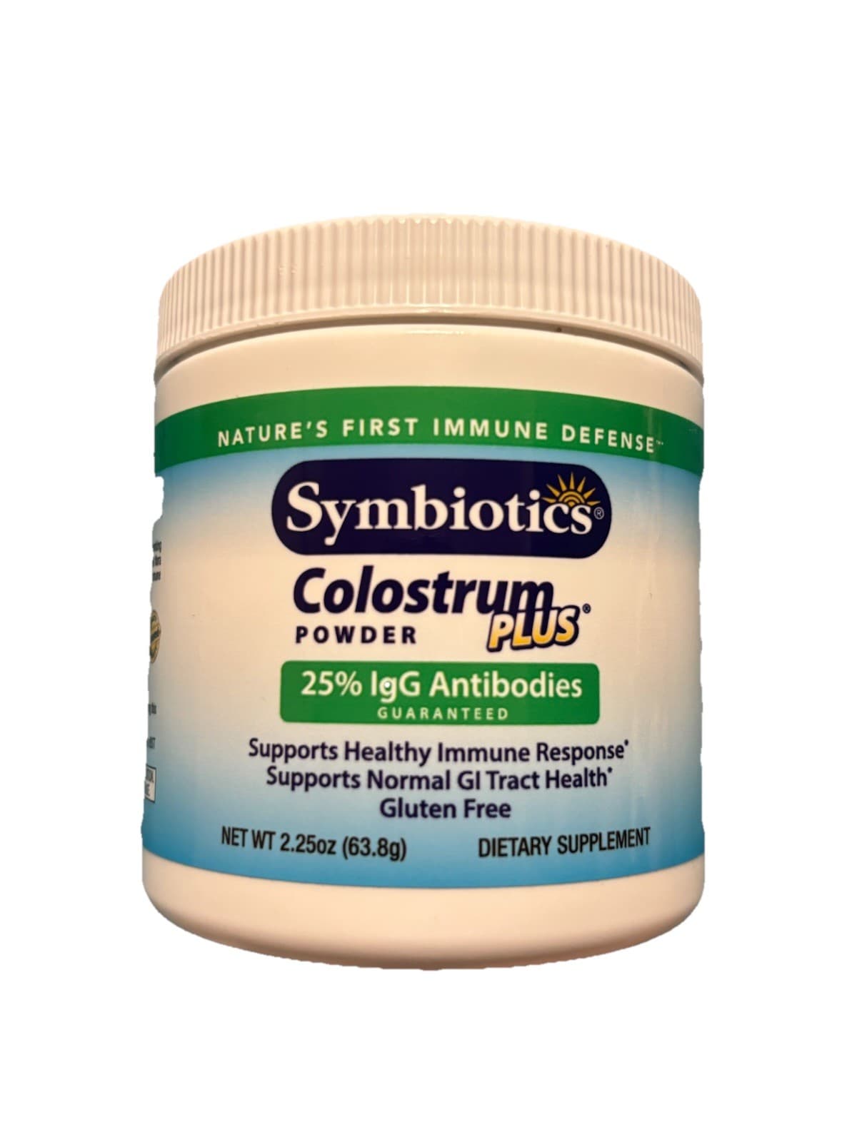Symbiotics Colostrum Plus Powder IgG Lactoferrin Gluten Free 2.25oz (63.8g)