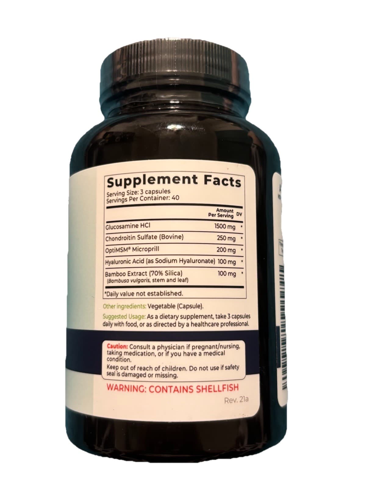 Why Not Natural Glucosamine Chondroitin MSM Hyaluronic Acid 2150mg 120 Capsules - Thumbnail 2