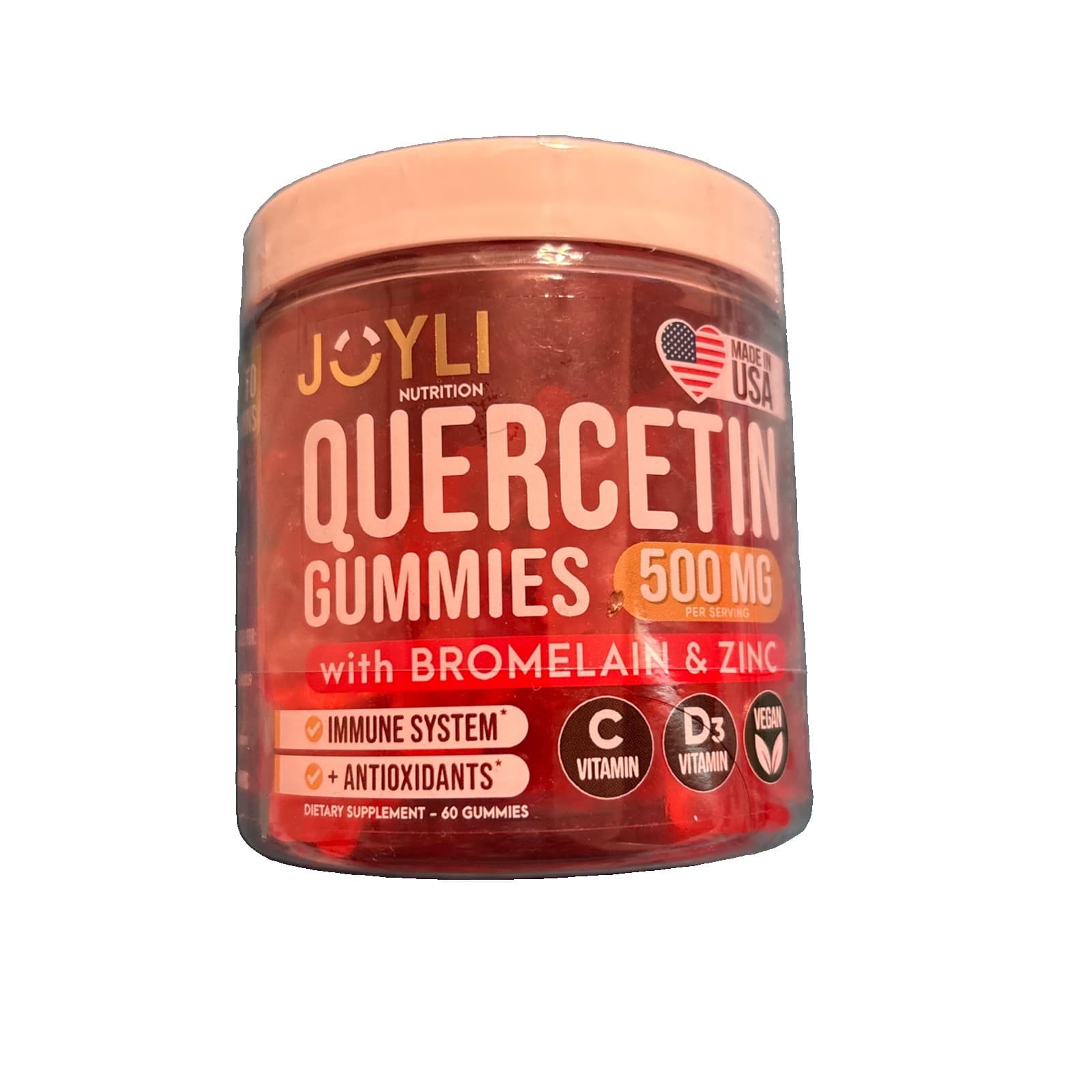 JOYLI Quercetin Gummies Quercetin with Bromelain & Zinc 60 ct BB 04/26